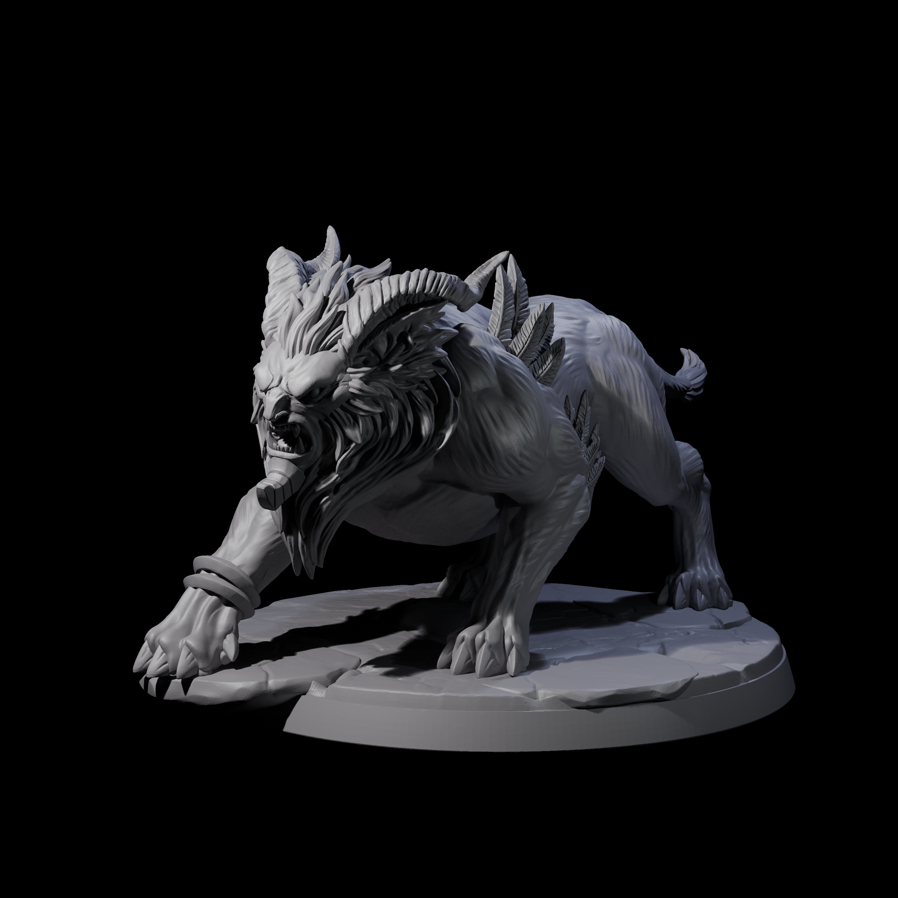 Four Crouching Sphinx Spawn Miniature for Dungeons and Dragons, Pathfinder or other TTRPGs