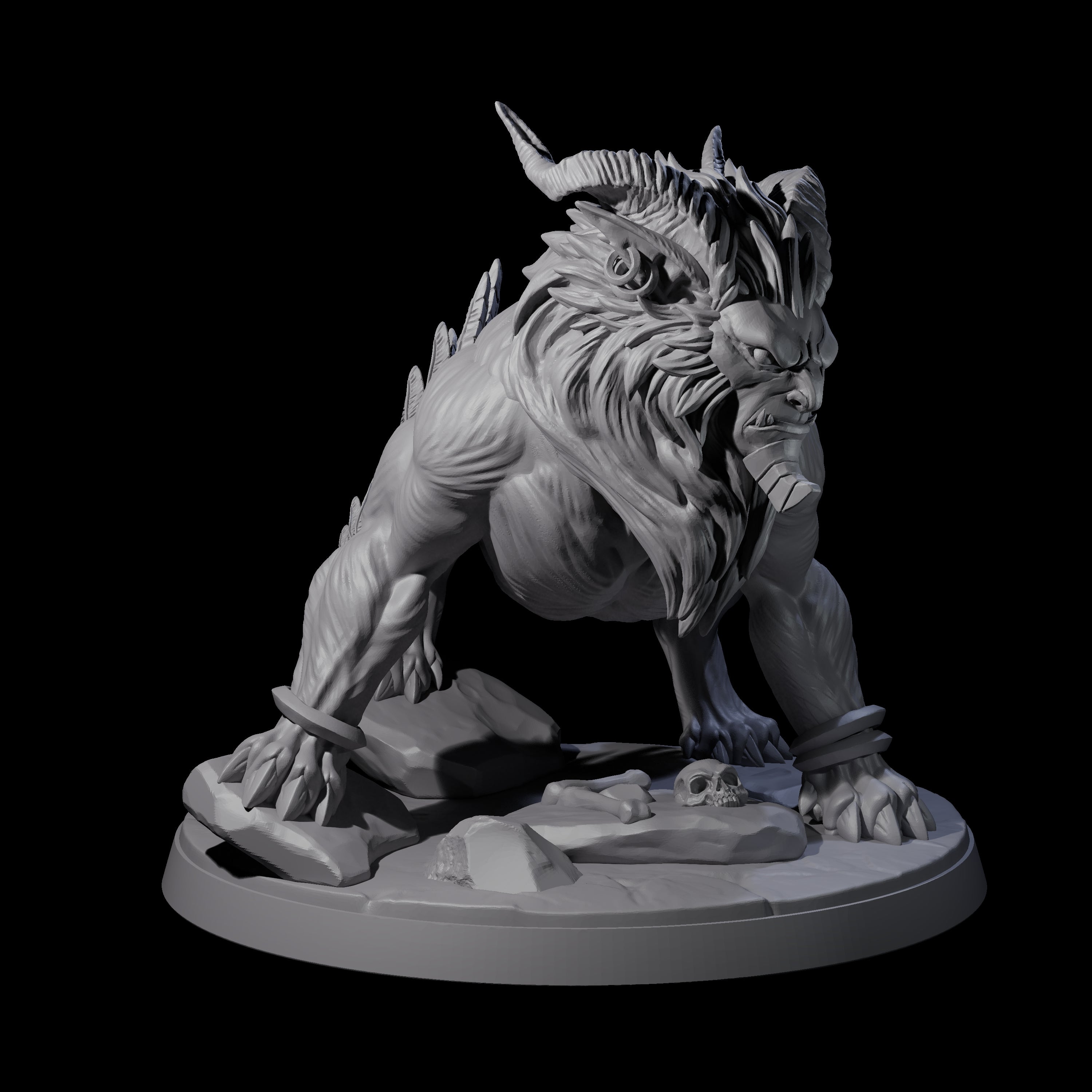 Four Crouching Sphinx Spawn Miniature for Dungeons and Dragons, Pathfinder or other TTRPGs