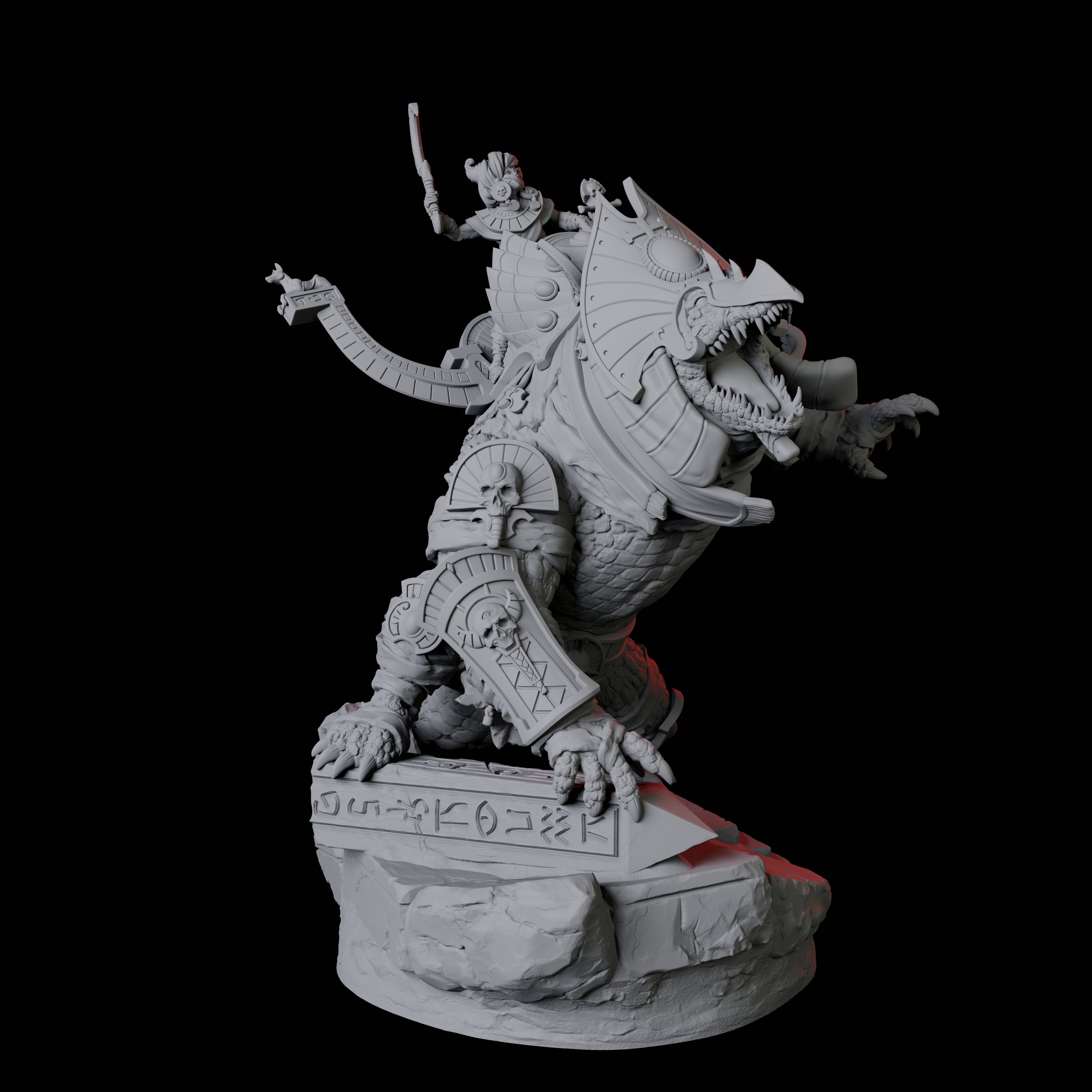 Four Cultists Riding Giant Crocodiles Miniature for Dungeons and Dragons, Pathfinder or other TTRPGs