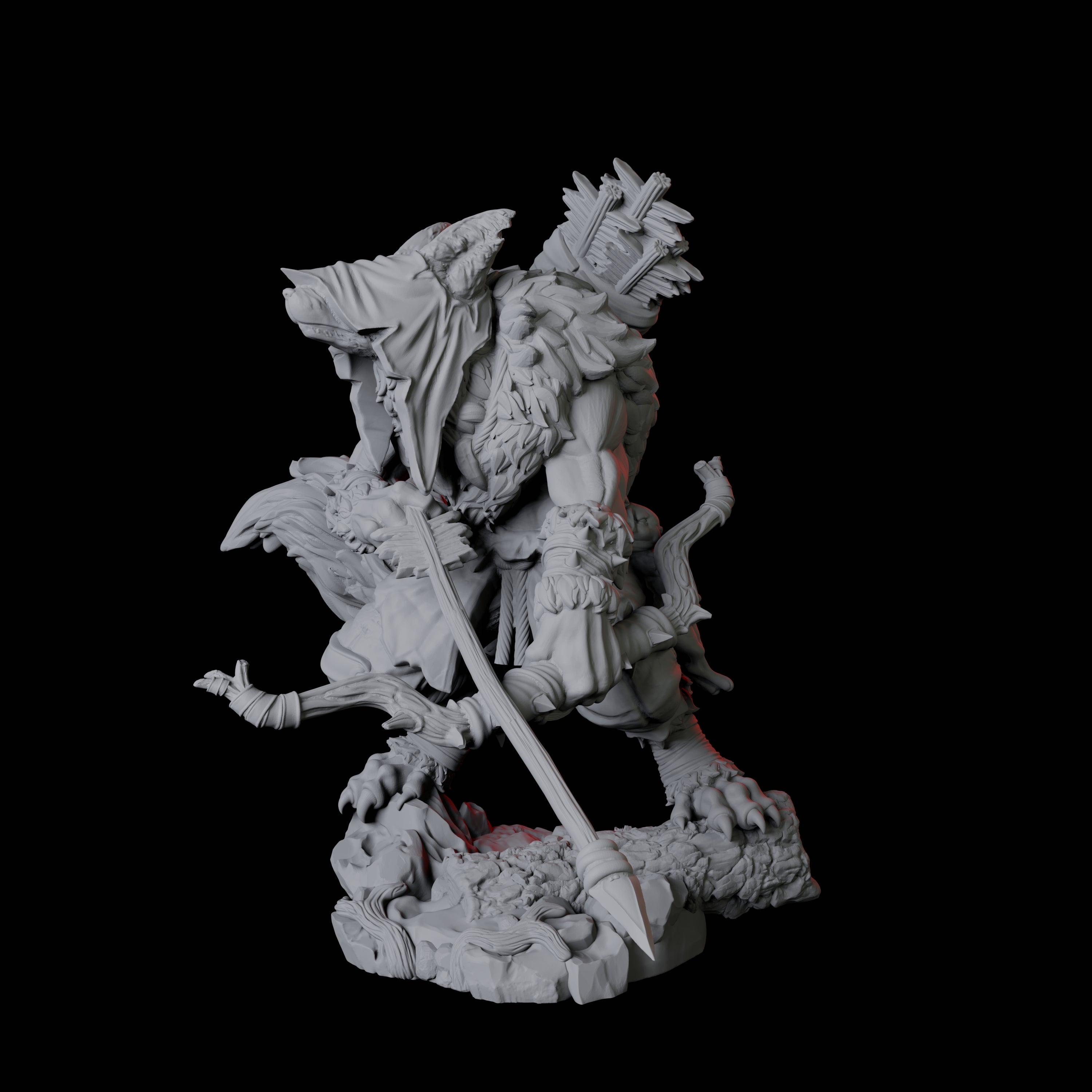 Four Cunning Kitsune Fighters Miniature for Dungeons and Dragons, Pathfinder or other TTRPGs