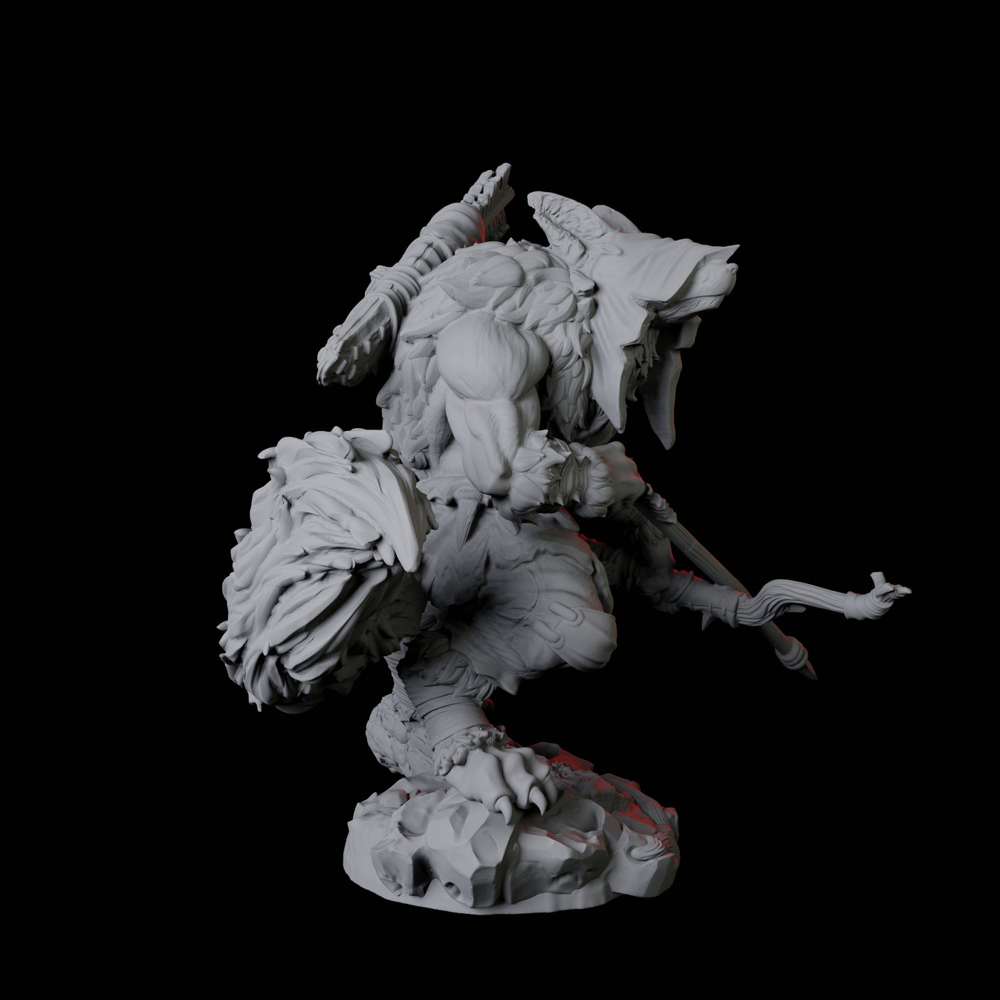 Four Cunning Kitsune Fighters Miniature for Dungeons and Dragons, Pathfinder or other TTRPGs