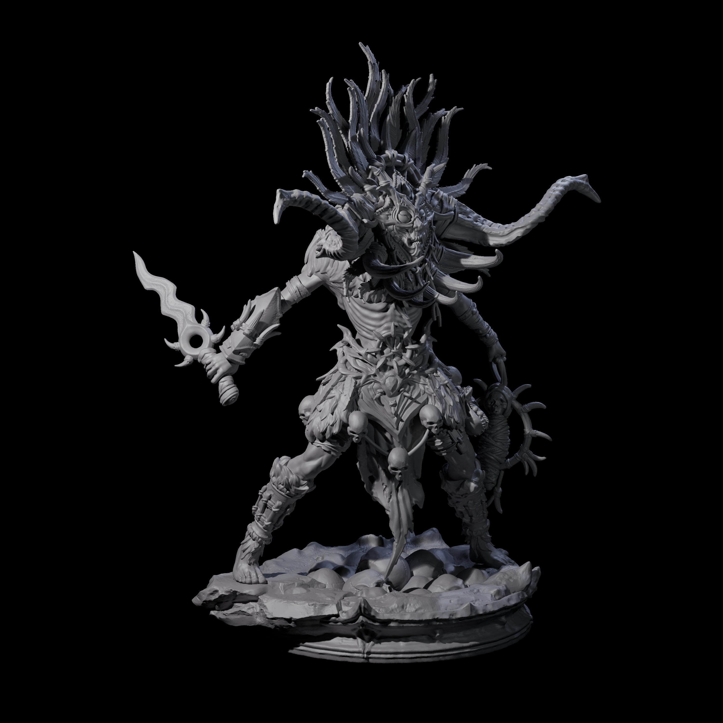 Four Dark Elf Umbral Seers Miniature for Dungeons and Dragons, Pathfinder or other TTRPGs