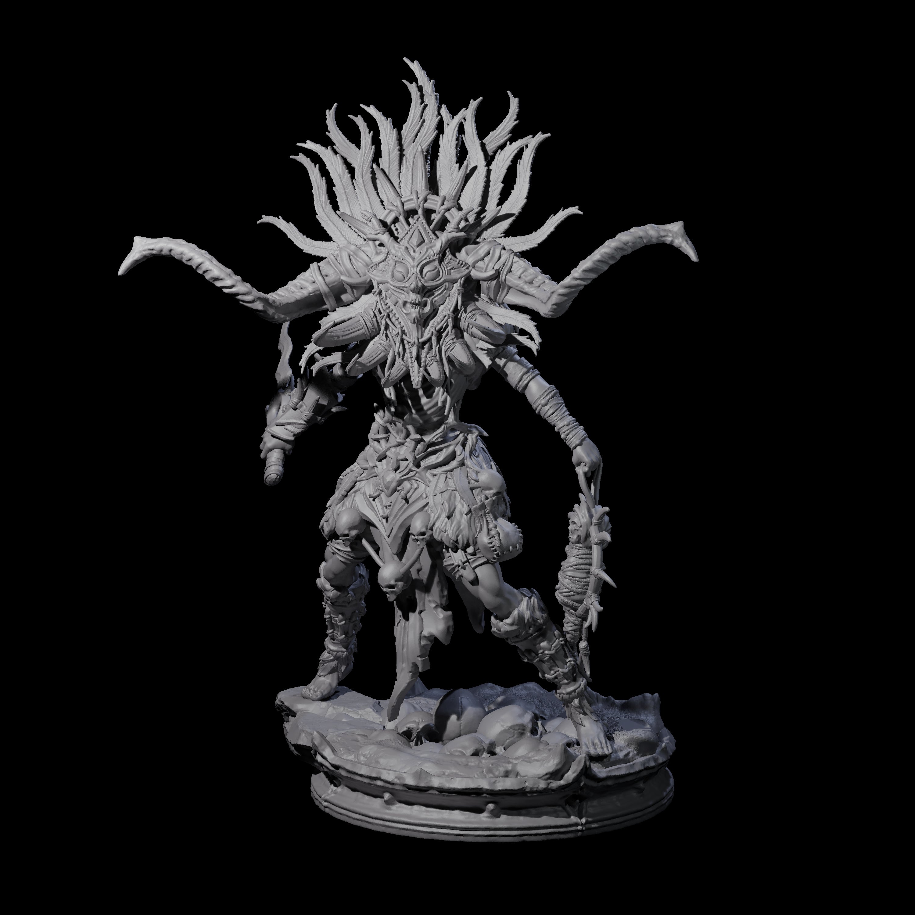 Four Dark Elf Umbral Seers Miniature for Dungeons and Dragons, Pathfinder or other TTRPGs