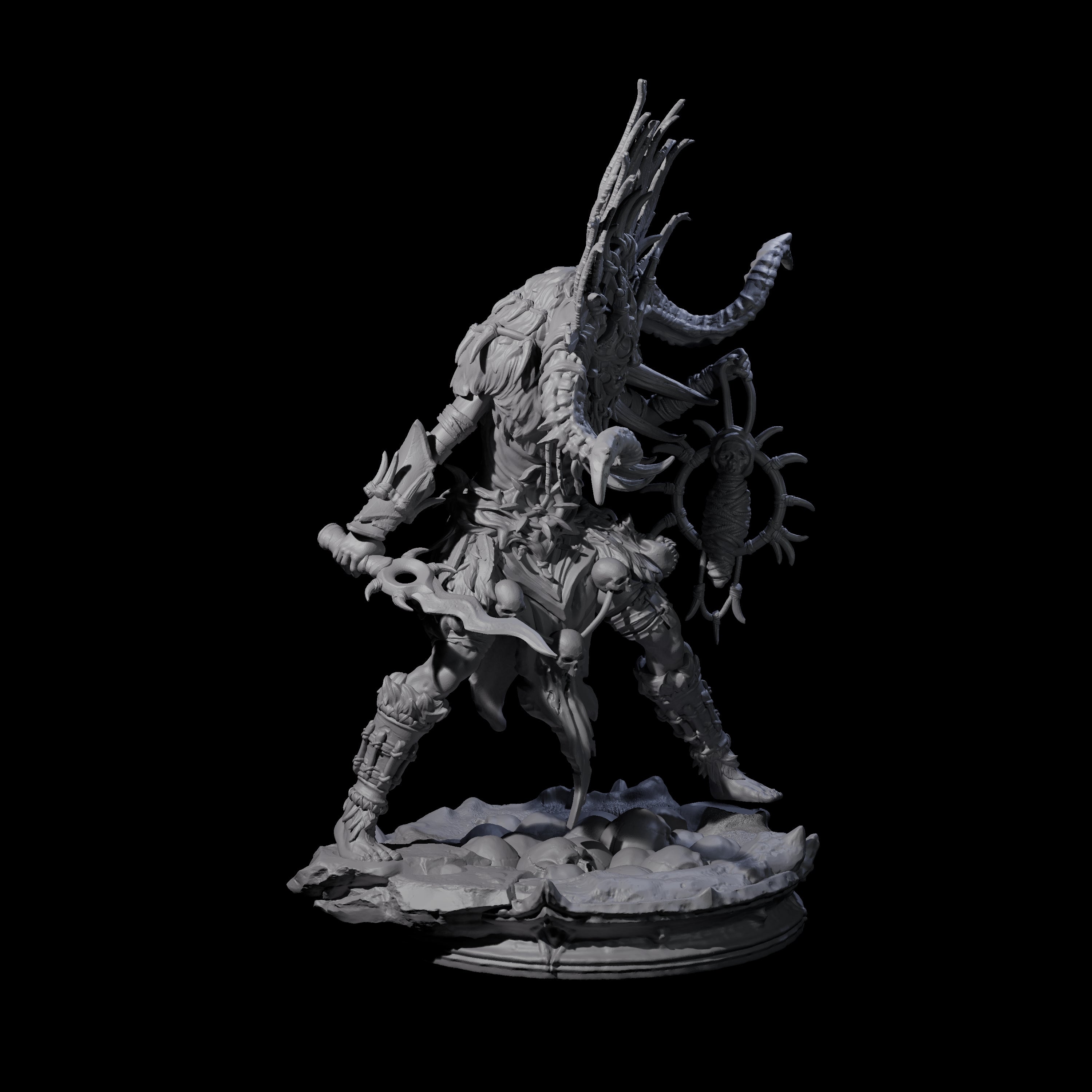 Four Dark Elf Umbral Seers Miniature for Dungeons and Dragons, Pathfinder or other TTRPGs