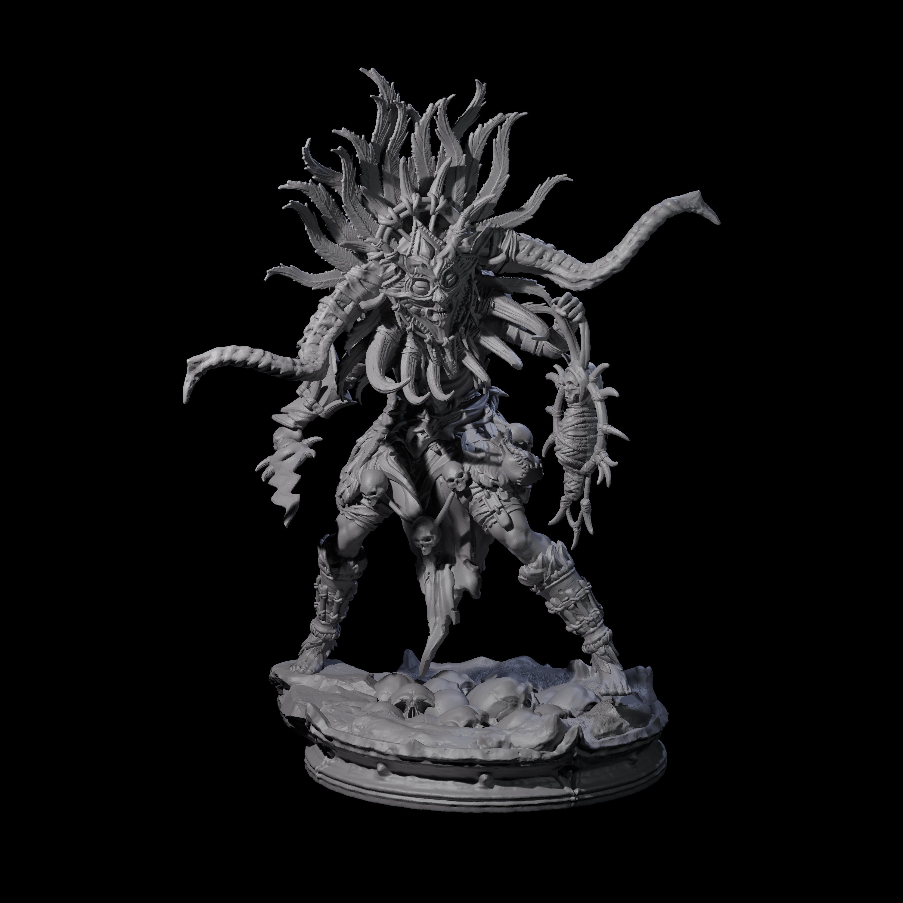 Four Dark Elf Umbral Seers Miniature for Dungeons and Dragons, Pathfinder or other TTRPGs