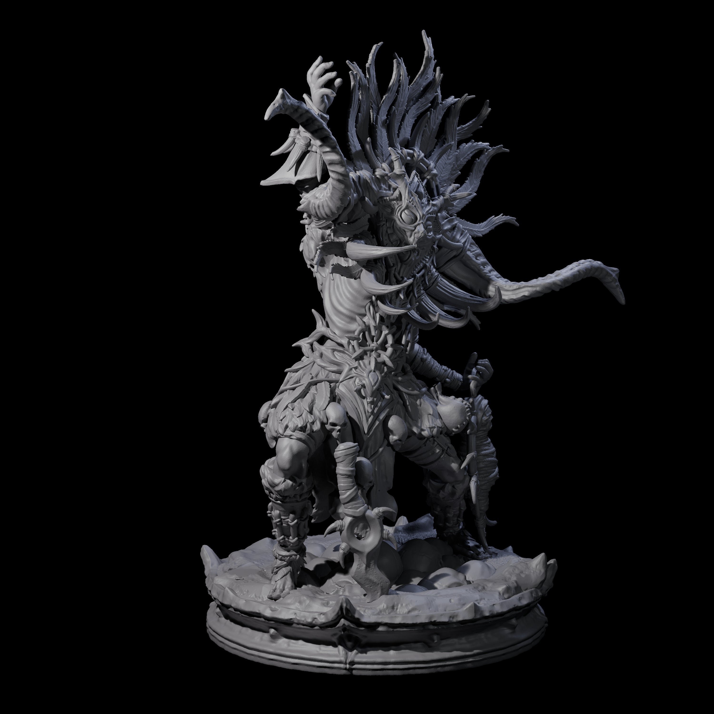 Four Dark Elf Umbral Seers Miniature for Dungeons and Dragons, Pathfinder or other TTRPGs