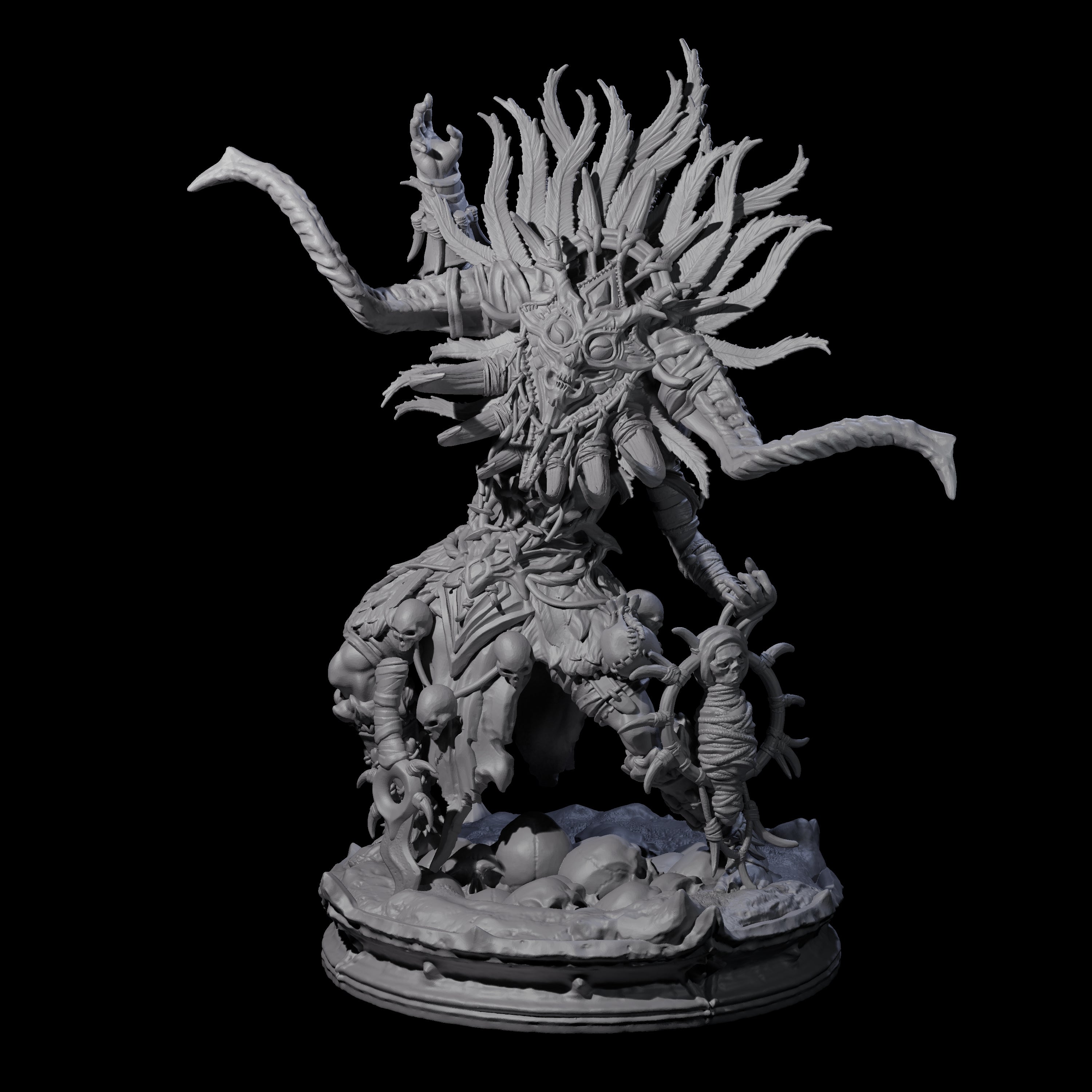 Four Dark Elf Umbral Seers Miniature for Dungeons and Dragons, Pathfinder or other TTRPGs