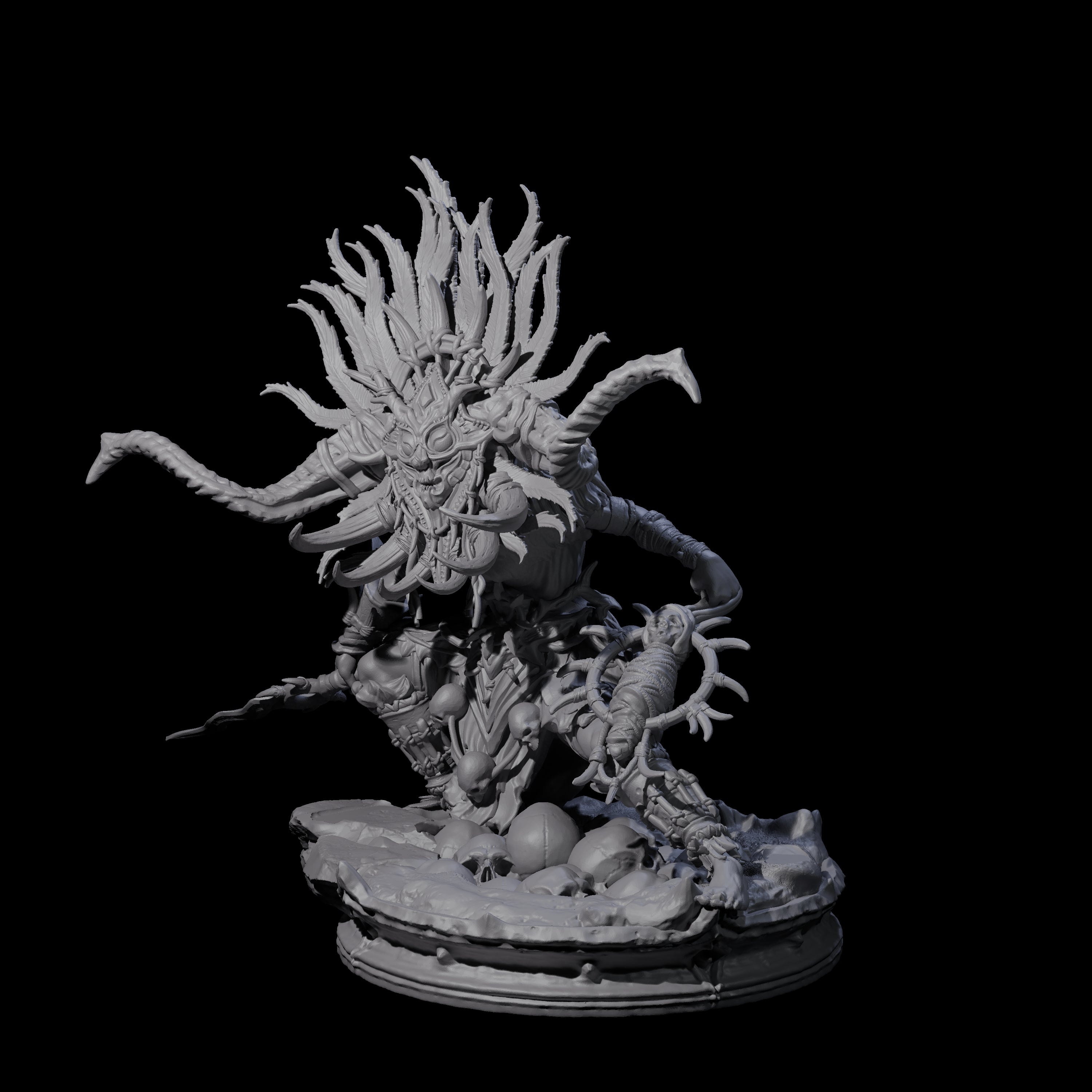 Four Dark Elf Umbral Seers Miniature for Dungeons and Dragons, Pathfinder or other TTRPGs