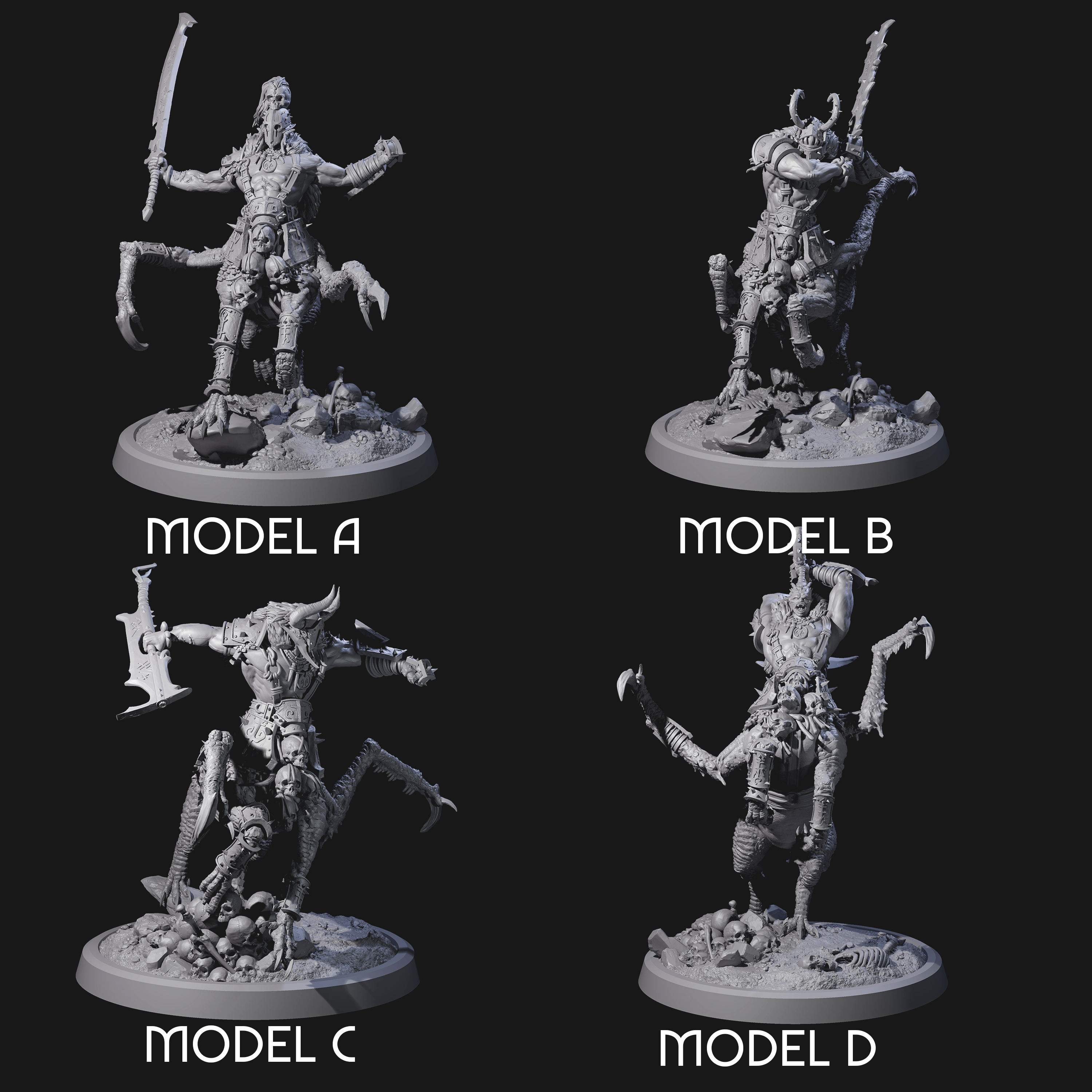 Four Dastardly Armanites Miniature for Dungeons and Dragons, Pathfinder or other TTRPGs