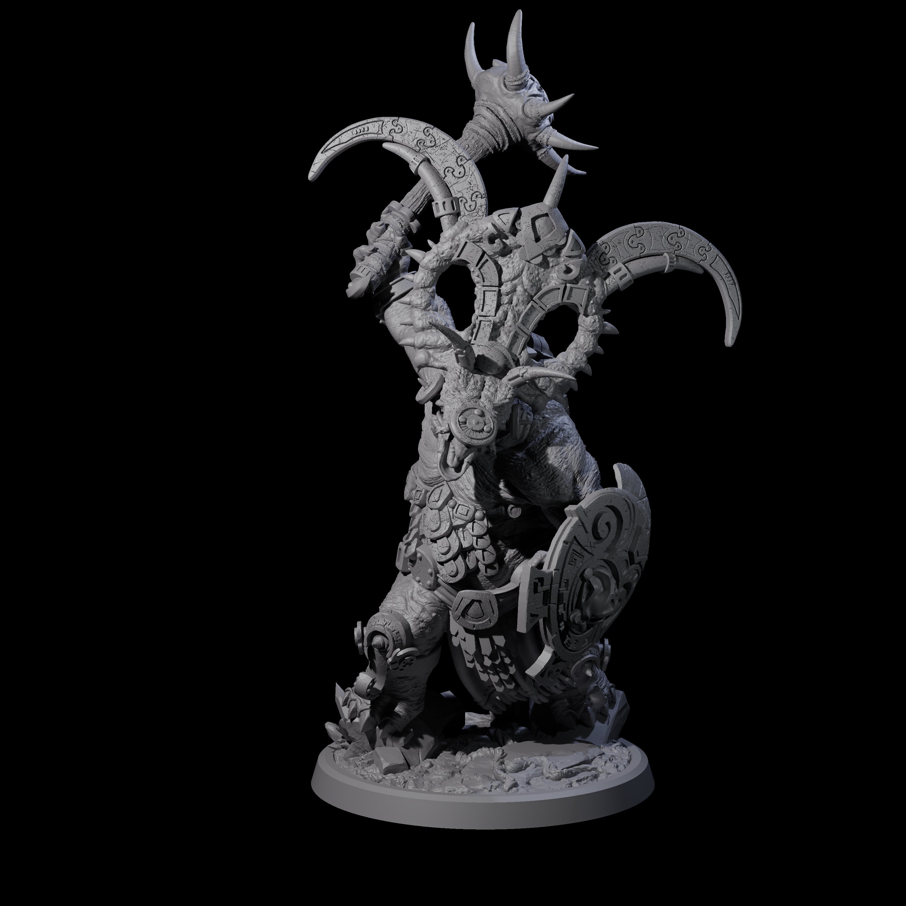 Four Decorated Dinosaur Lizardfolk Warriors Miniature for Dungeons and Dragons, Pathfinder or other TTRPGs