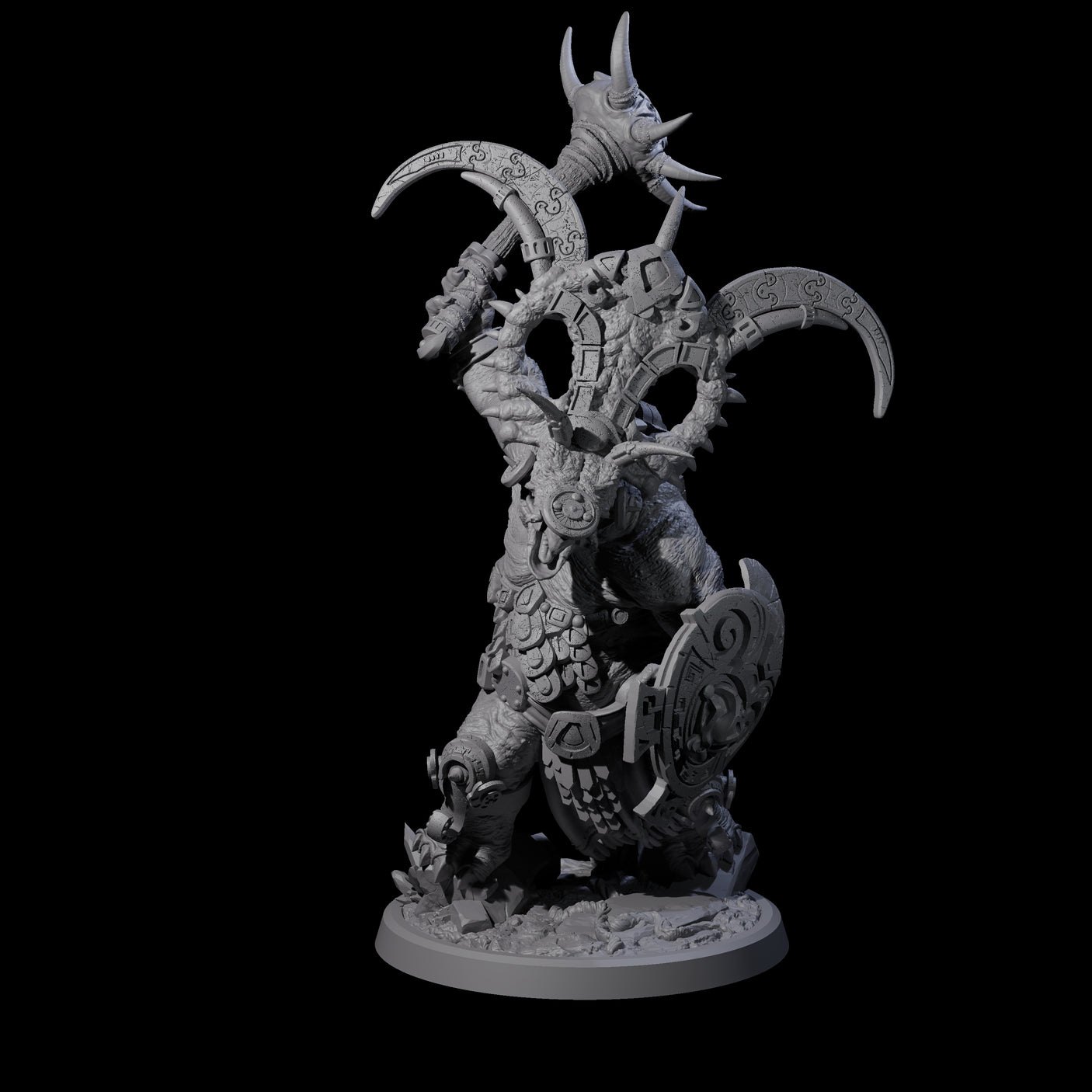 Four Decorated Dinosaur Lizardfolk Warriors Miniature for Dungeons and Dragons, Pathfinder or other TTRPGs