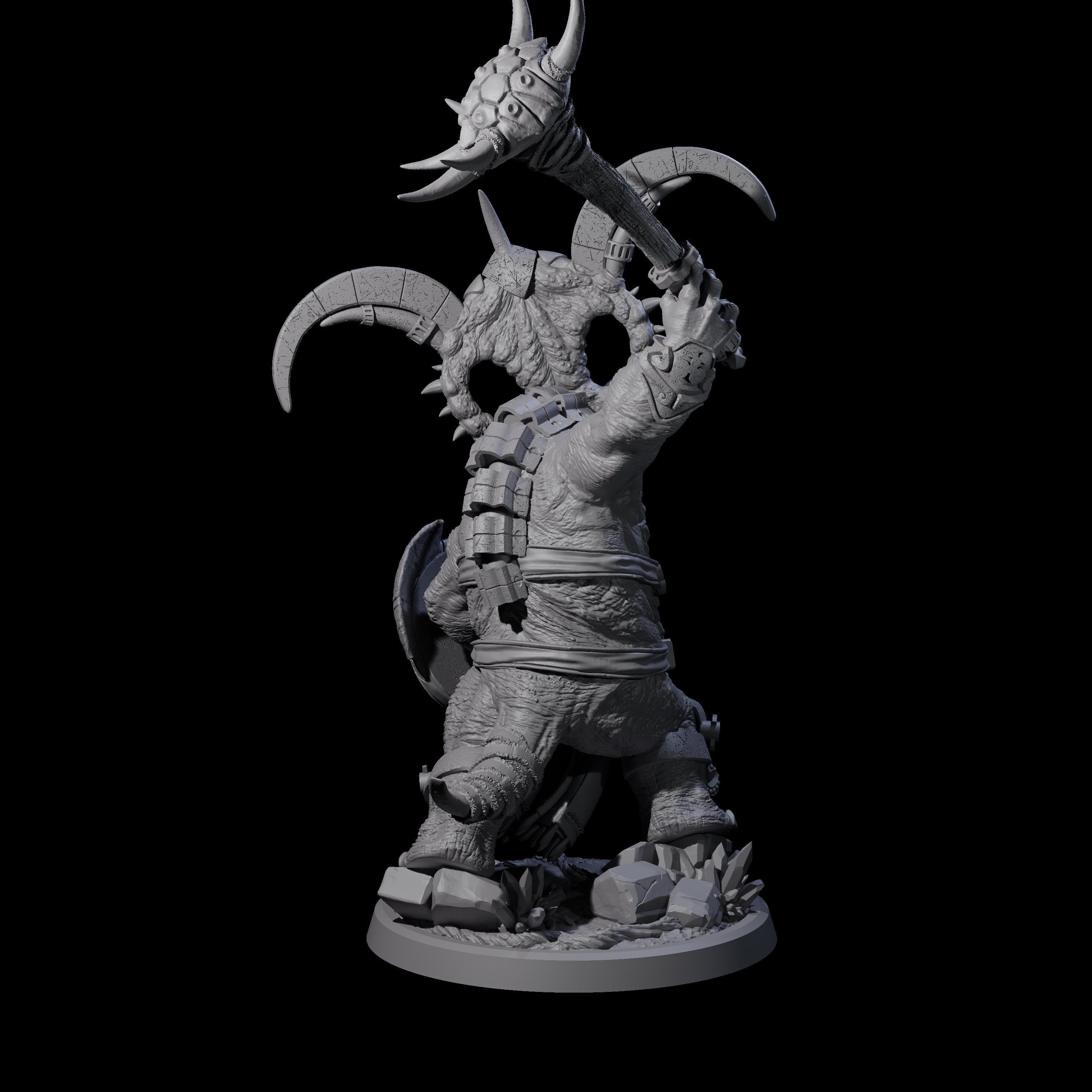 Four Decorated Dinosaur Lizardfolk Warriors Miniature for Dungeons and Dragons, Pathfinder or other TTRPGs