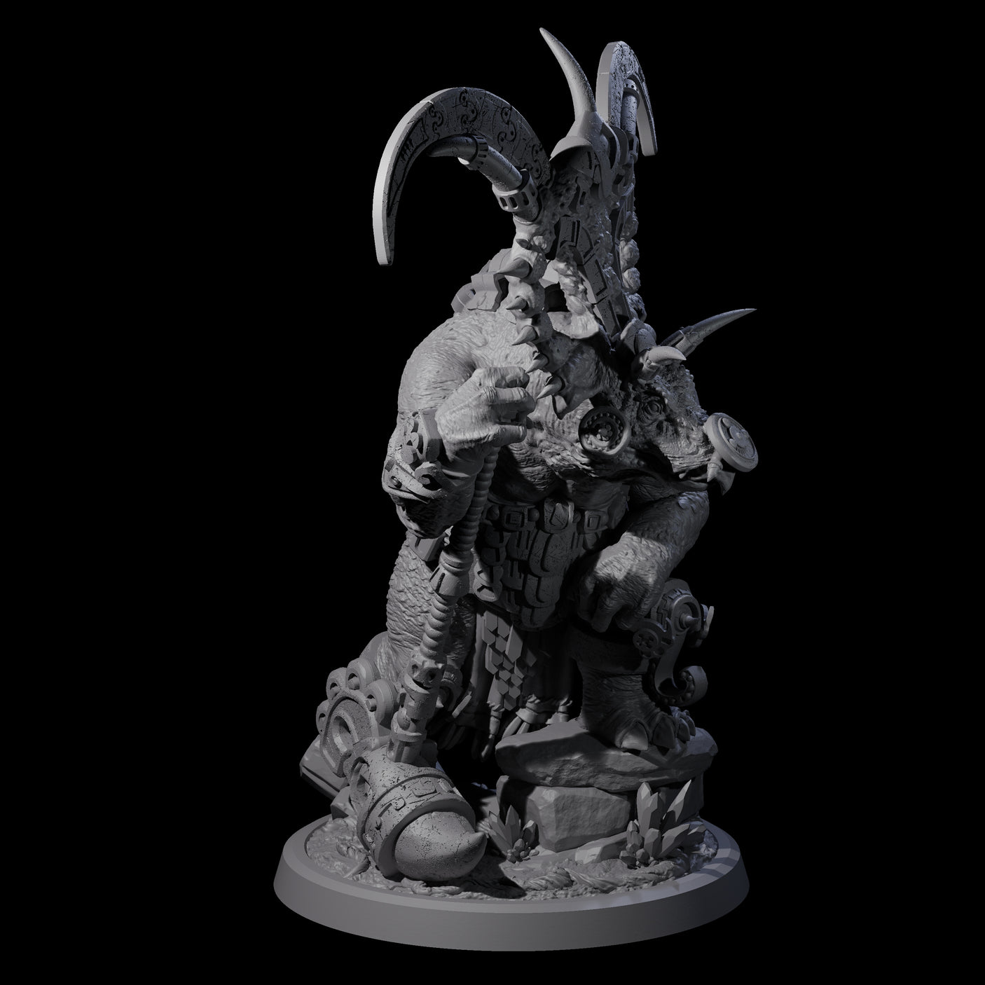 Four Decorated Dinosaur Lizardfolk Warriors Miniature for Dungeons and Dragons, Pathfinder or other TTRPGs