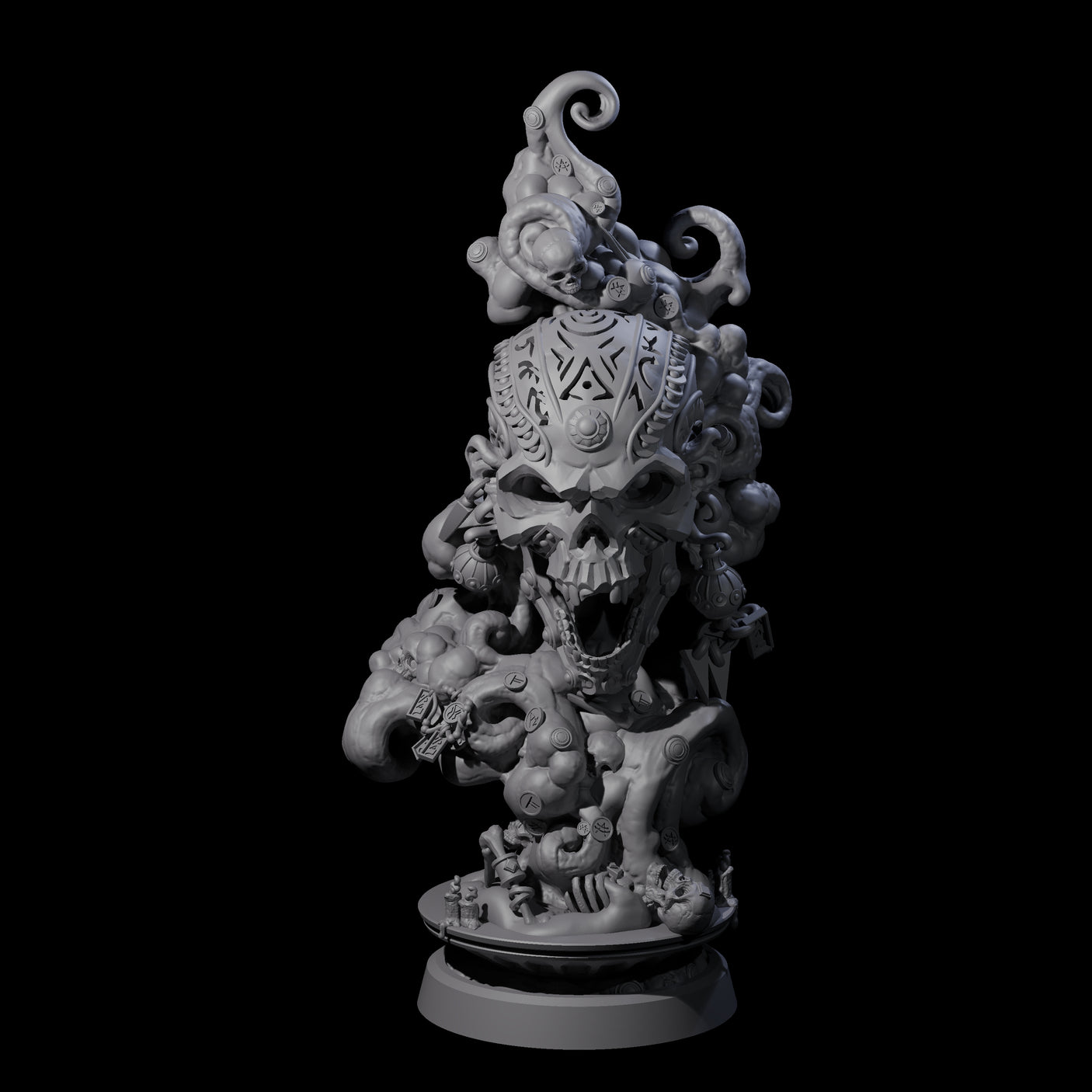 Four Decorated Flameskulls Miniature for Dungeons and Dragons, Pathfinder or other TTRPGs