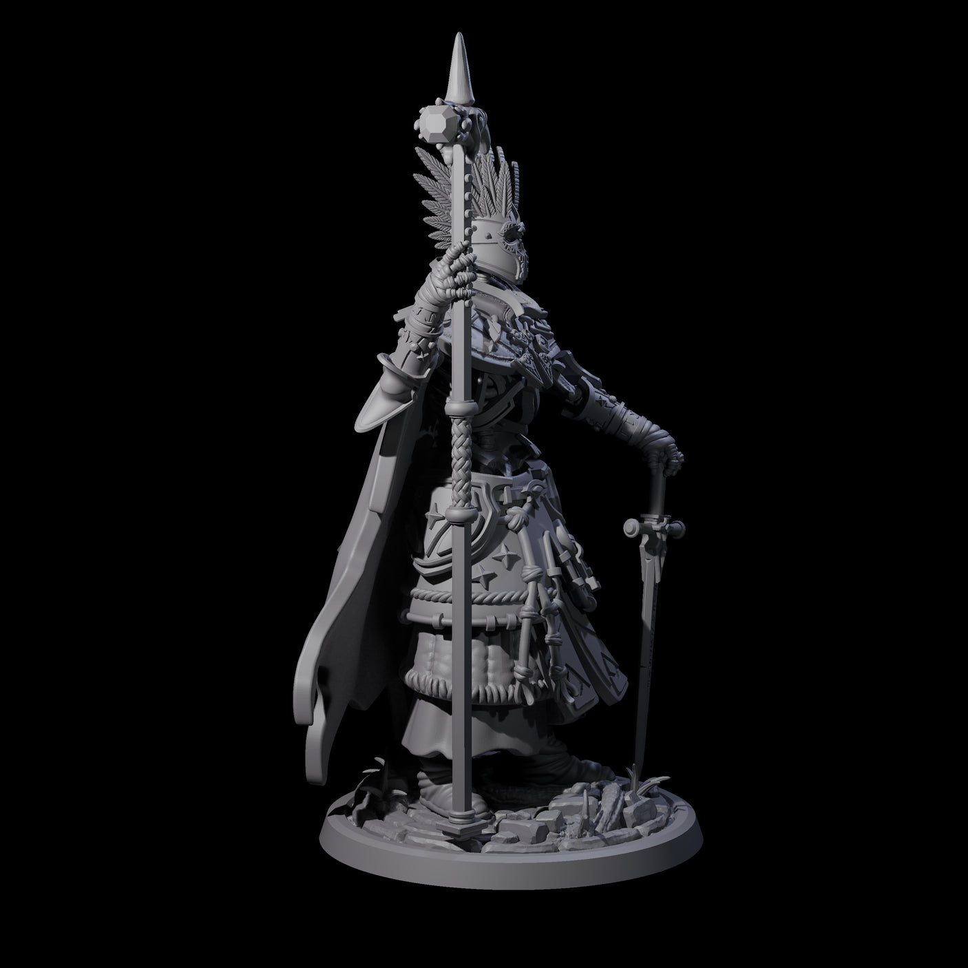Four Decorated Skeleton Guards Miniature for Dungeons and Dragons, Pathfinder or other TTRPGs