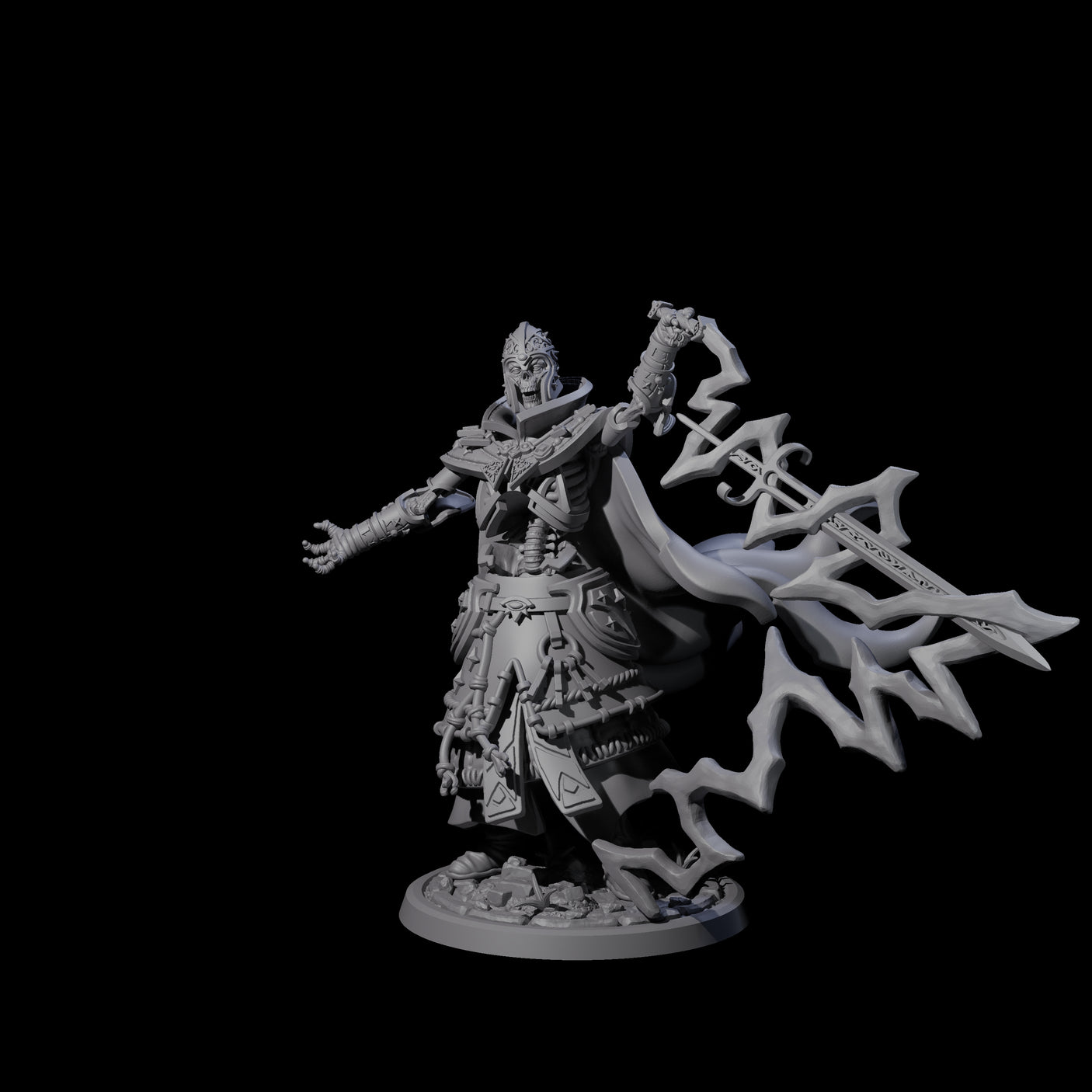 Four Decorated Skeleton Guards Miniature for Dungeons and Dragons, Pathfinder or other TTRPGs