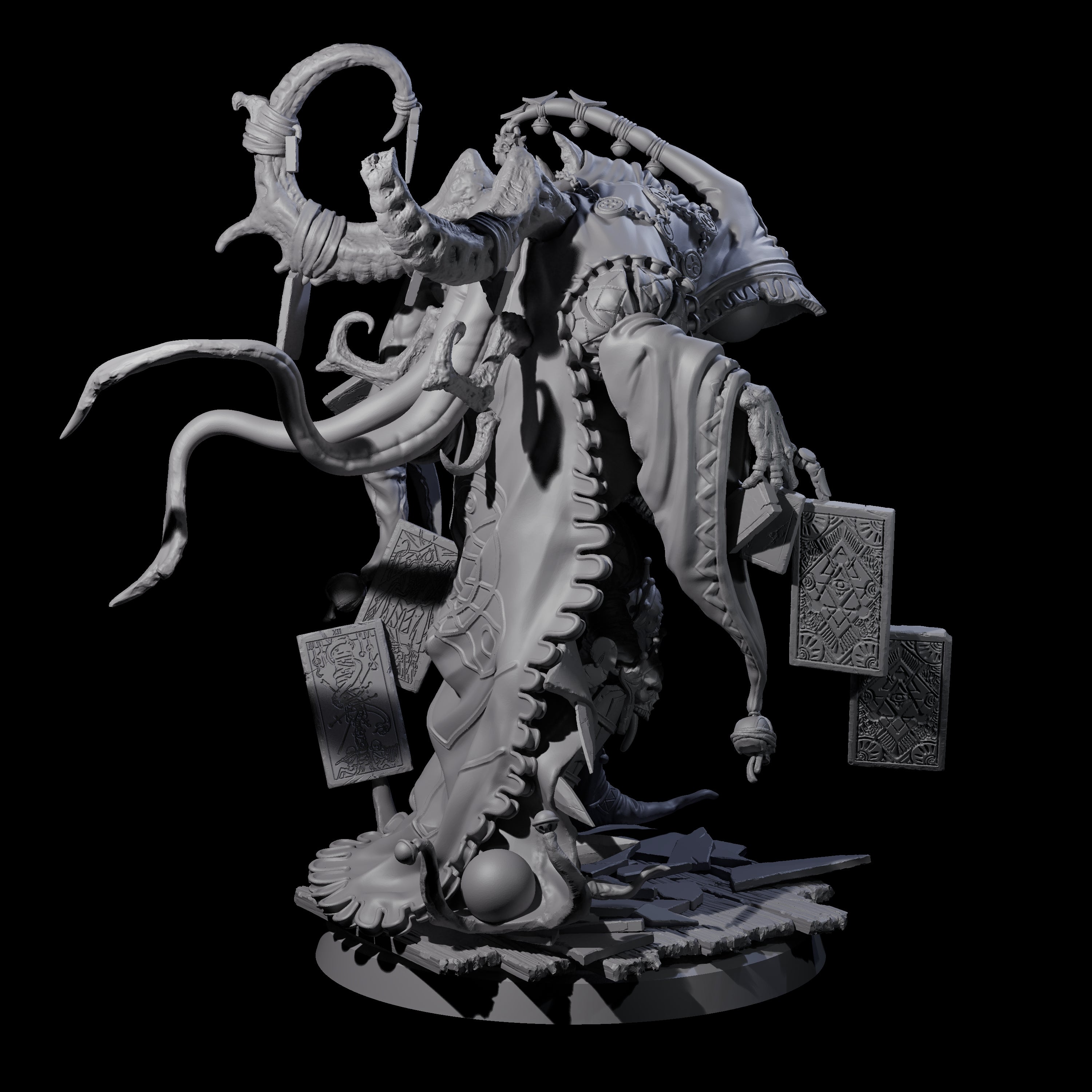 Four Deformed Mind Flayer Arcanists Miniature for Dungeons and Dragons, Pathfinder or other TTRPGs
