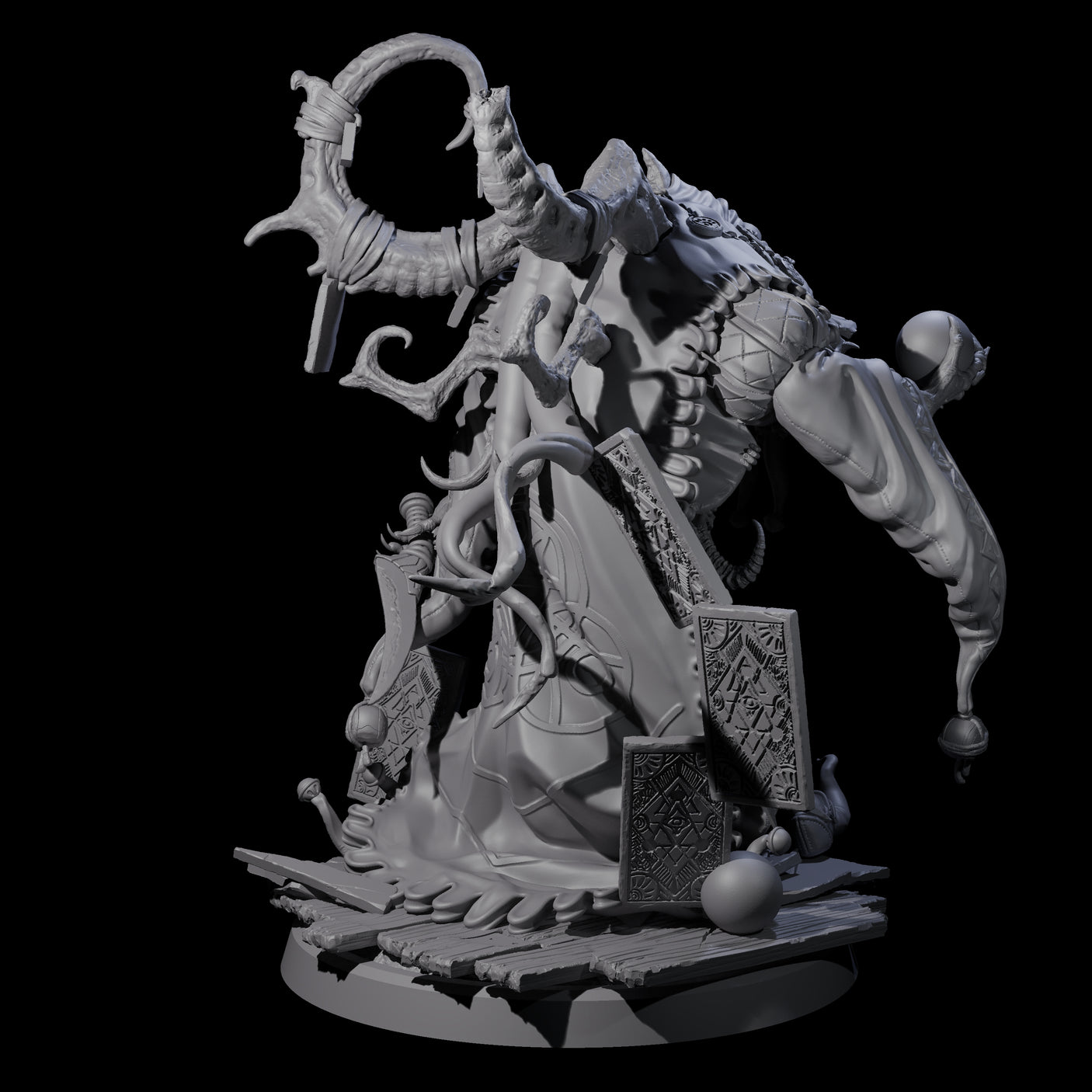 Four Deformed Mind Flayer Arcanists Miniature for Dungeons and Dragons, Pathfinder or other TTRPGs