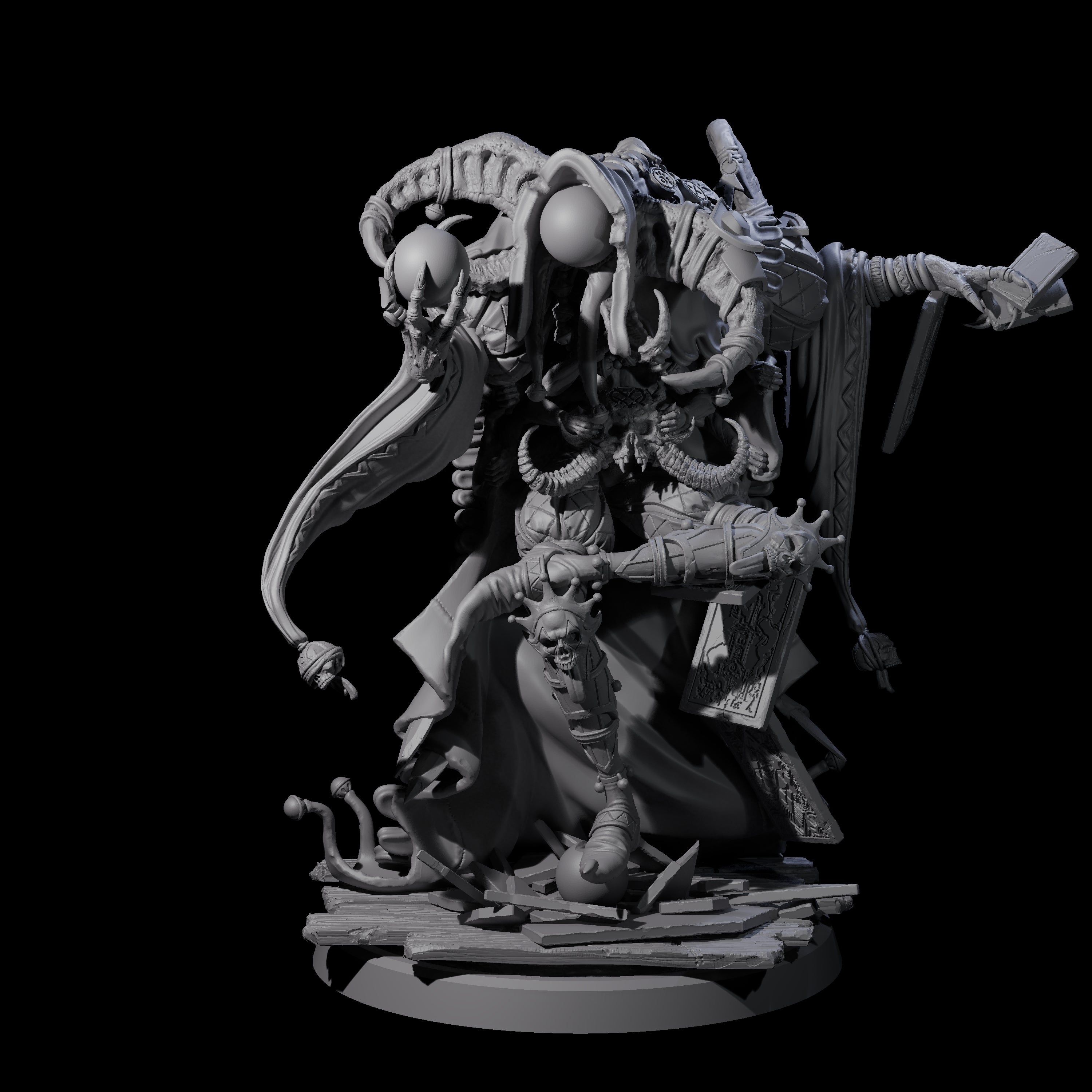 Four Deformed Mind Flayer Arcanists Miniature for Dungeons and Dragons, Pathfinder or other TTRPGs
