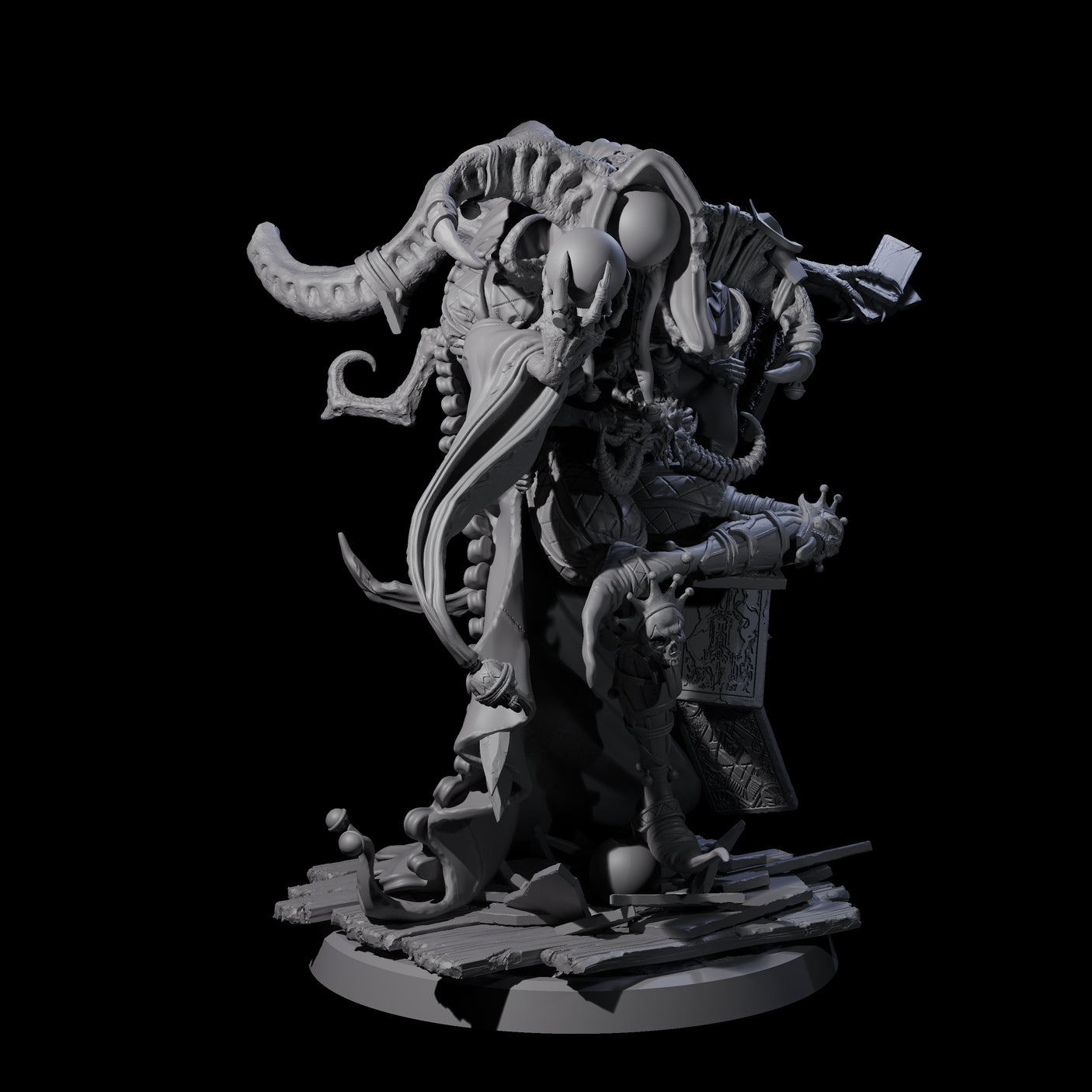Four Deformed Mind Flayer Arcanists Miniature for Dungeons and Dragons, Pathfinder or other TTRPGs