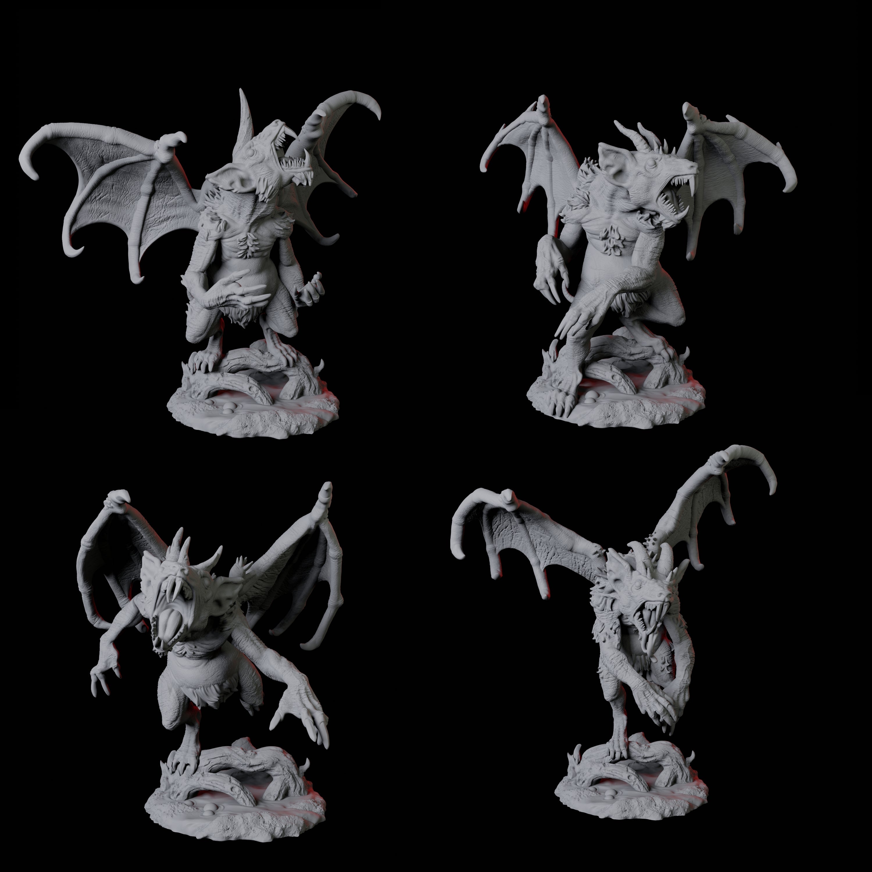 Four Demonic Rats Miniature for Dungeons and Dragons, Pathfinder or other TTRPGs