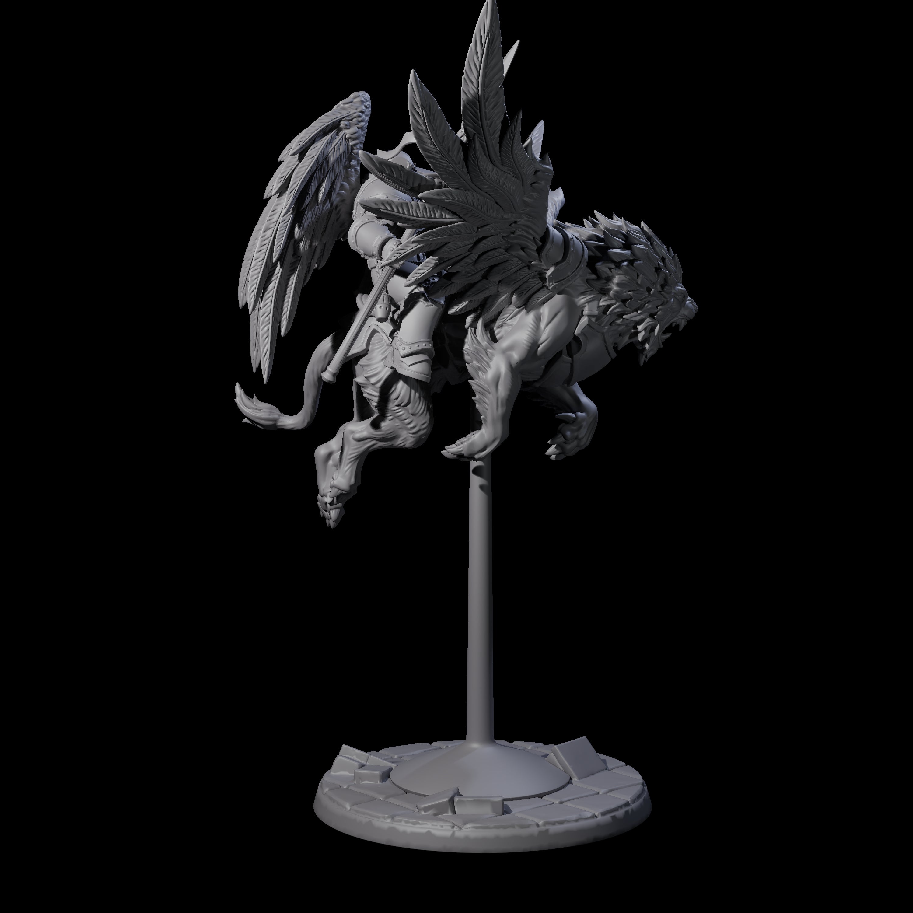 Four Diving Celestial Cavalry Miniature for Dungeons and Dragons, Pathfinder or other TTRPGs
