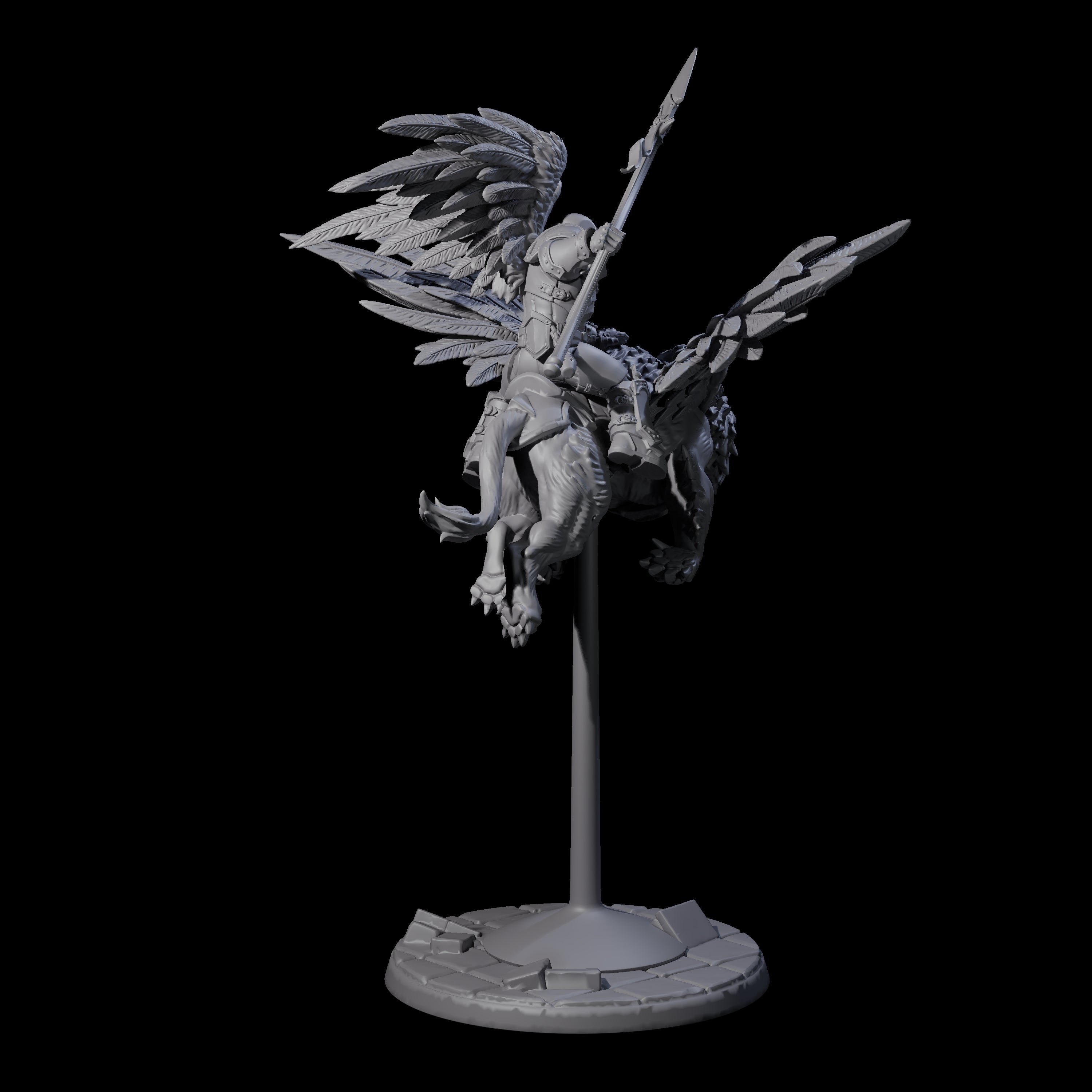Four Diving Celestial Cavalry Miniature for Dungeons and Dragons, Pathfinder or other TTRPGs