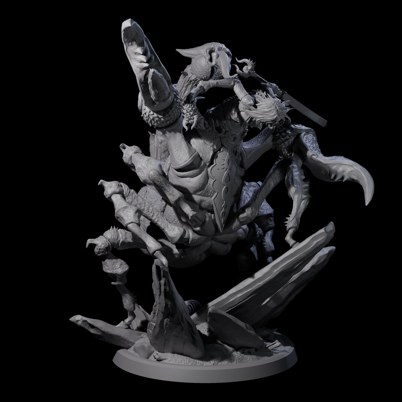 Four Enchanting Scorpion Driders Miniature for Dungeons and Dragons, Pathfinder or other TTRPGs