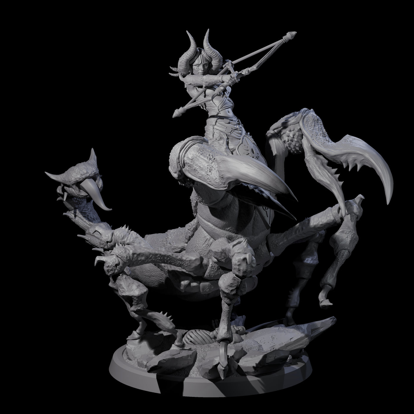 Four Enchanting Scorpion Driders Miniature for Dungeons and Dragons, Pathfinder or other TTRPGs