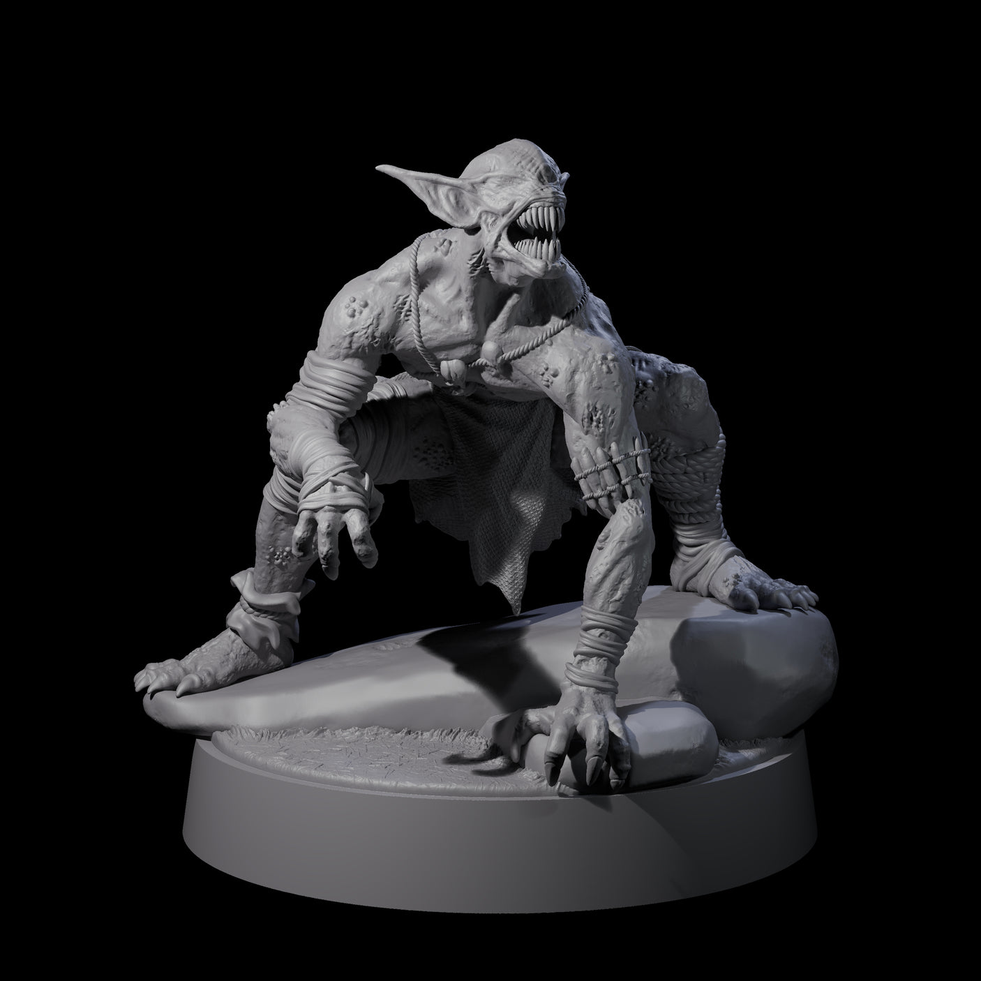 Four Eyeless Morlock Wretches Miniature for Dungeons and Dragons, Pathfinder or other TTRPGs