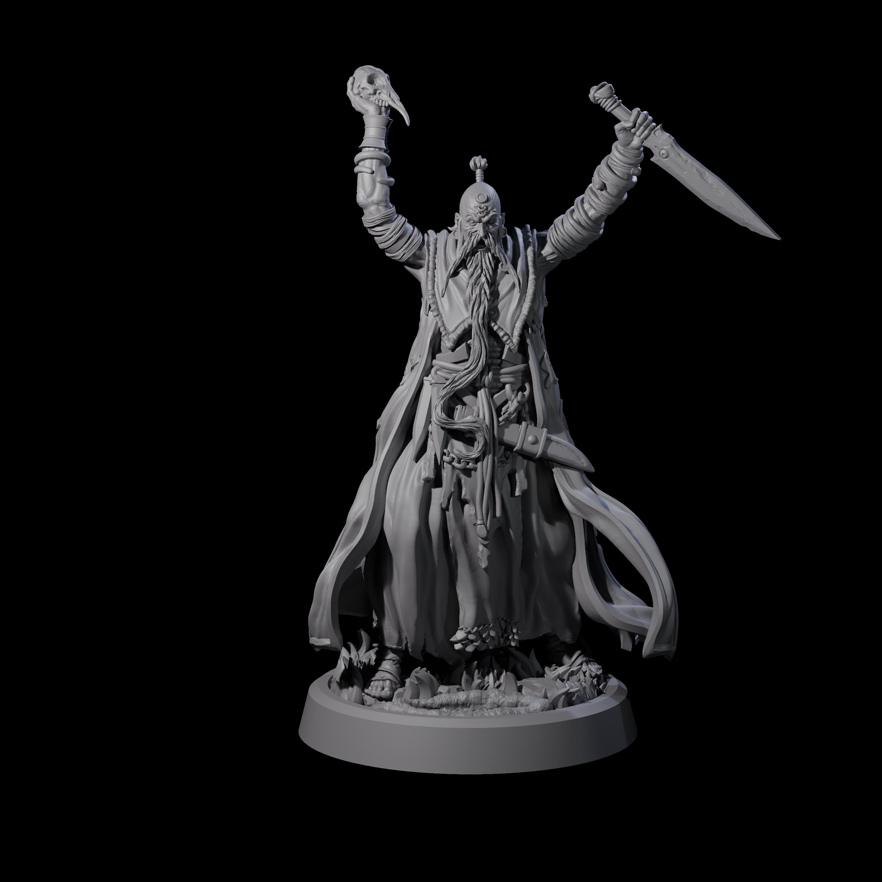 Four Fanatical Orcales Miniature for Dungeons and Dragons, Pathfinder or other TTRPGs