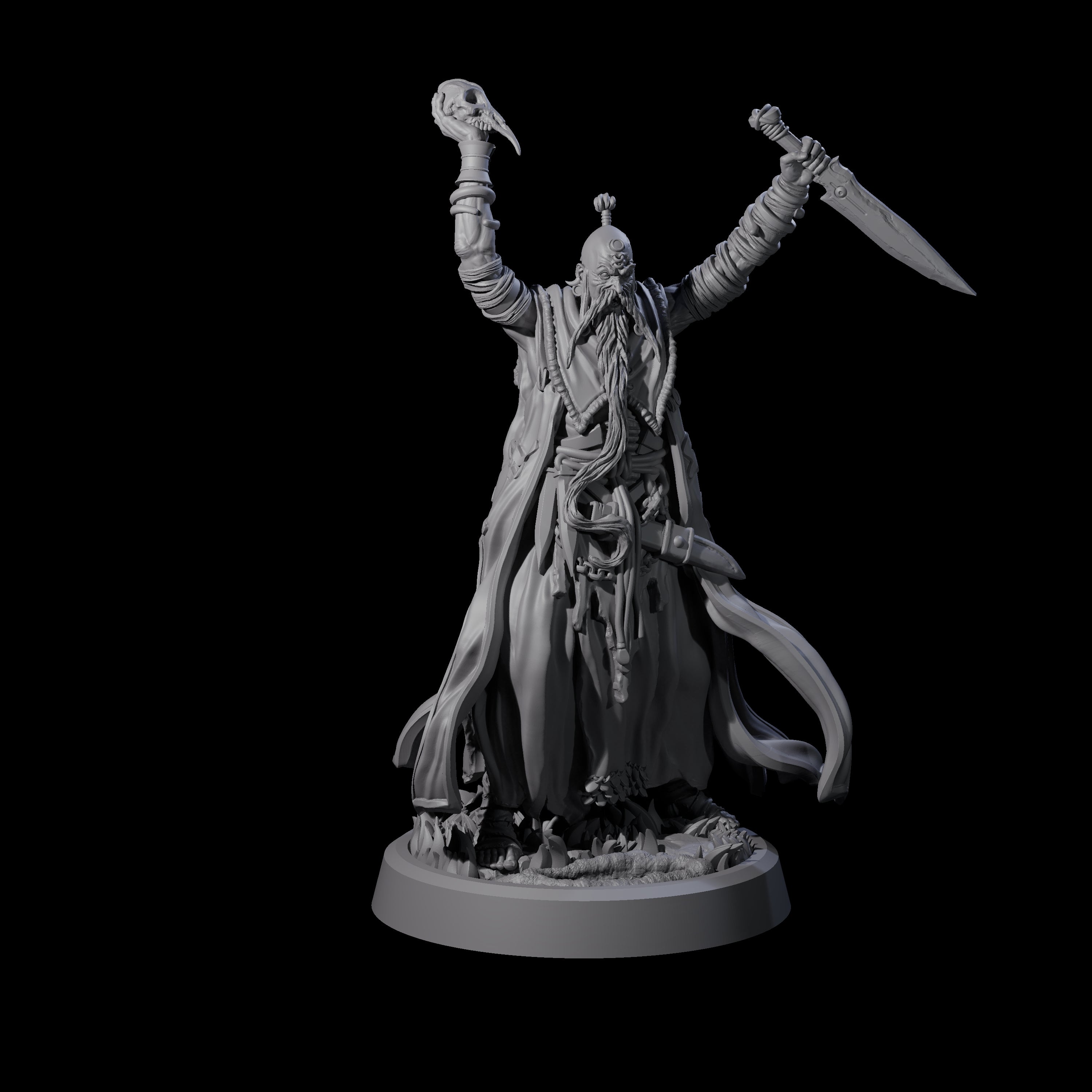 Four Fanatical Orcales Miniature for Dungeons and Dragons, Pathfinder or other TTRPGs
