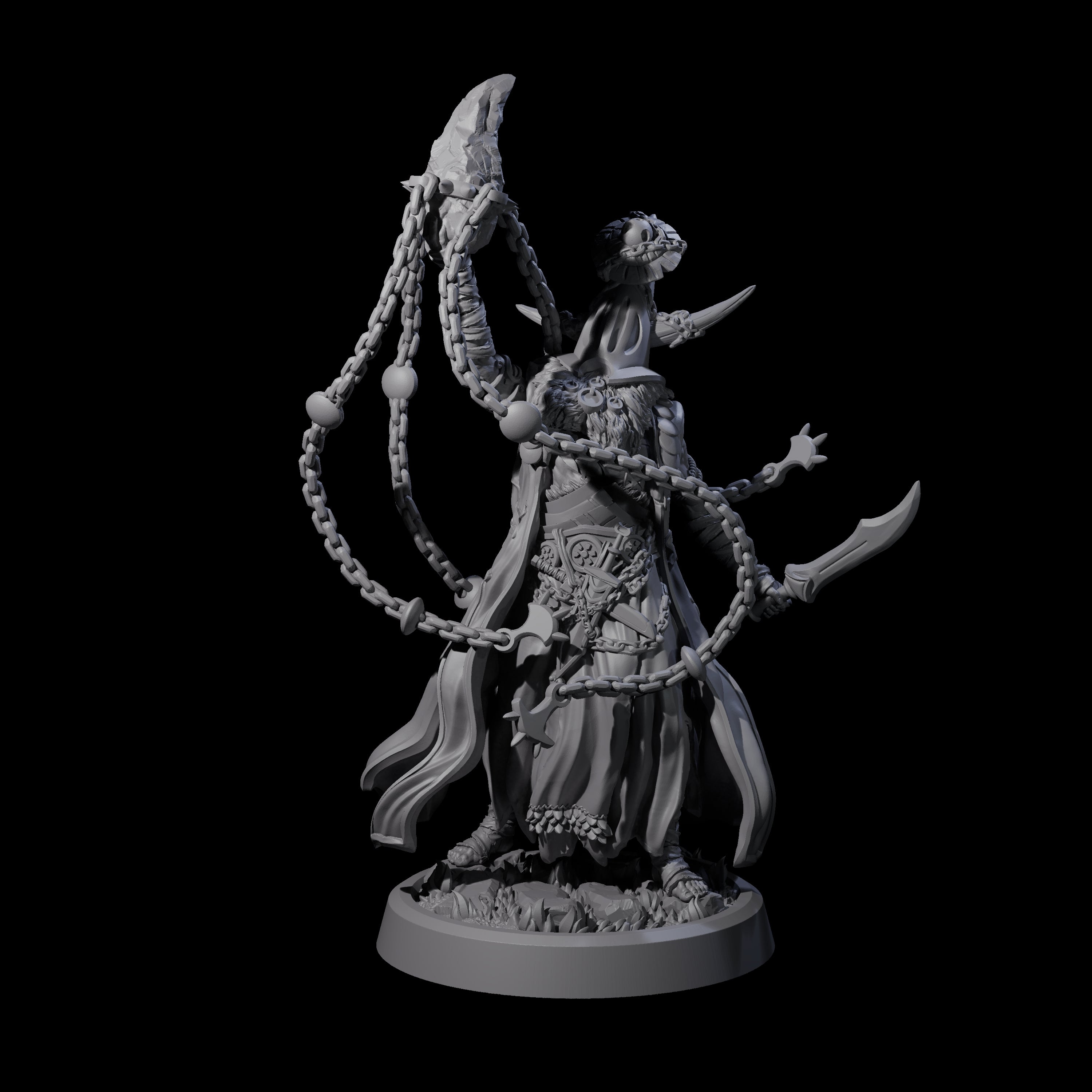 Four Fanatical Orcales Miniature for Dungeons and Dragons, Pathfinder or other TTRPGs