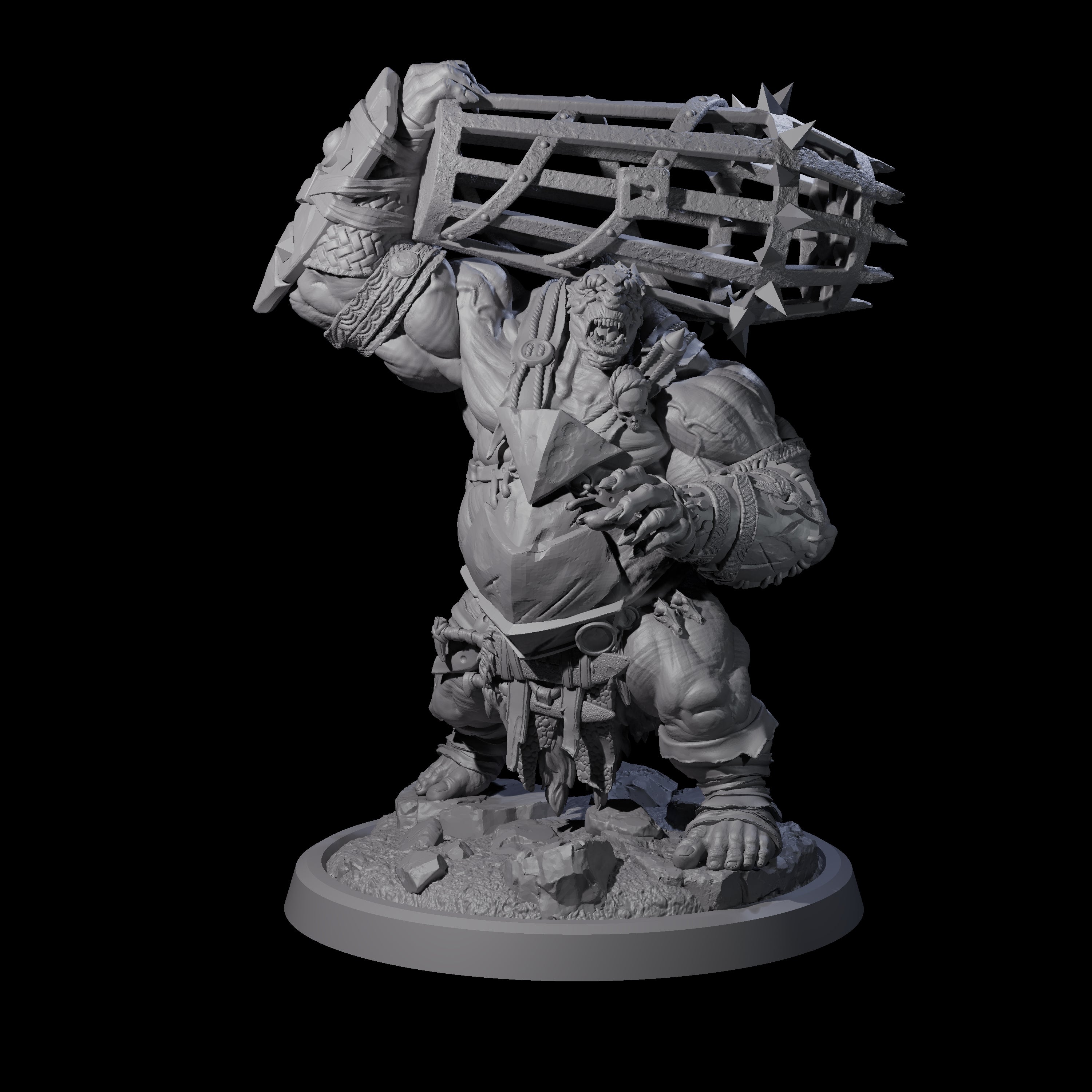 Four Fetid Hulking Ogres Miniature for Dungeons and Dragons, Pathfinder or other TTRPGs