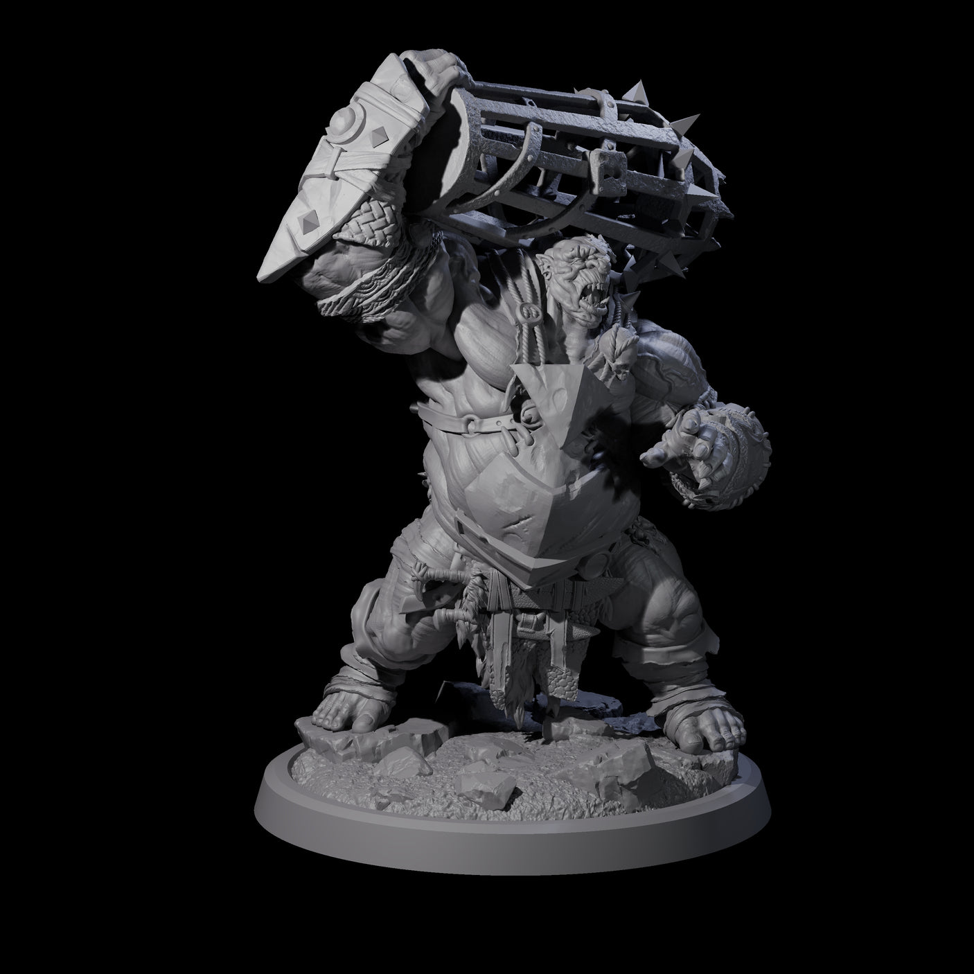 Four Fetid Hulking Ogres Miniature for Dungeons and Dragons, Pathfinder or other TTRPGs