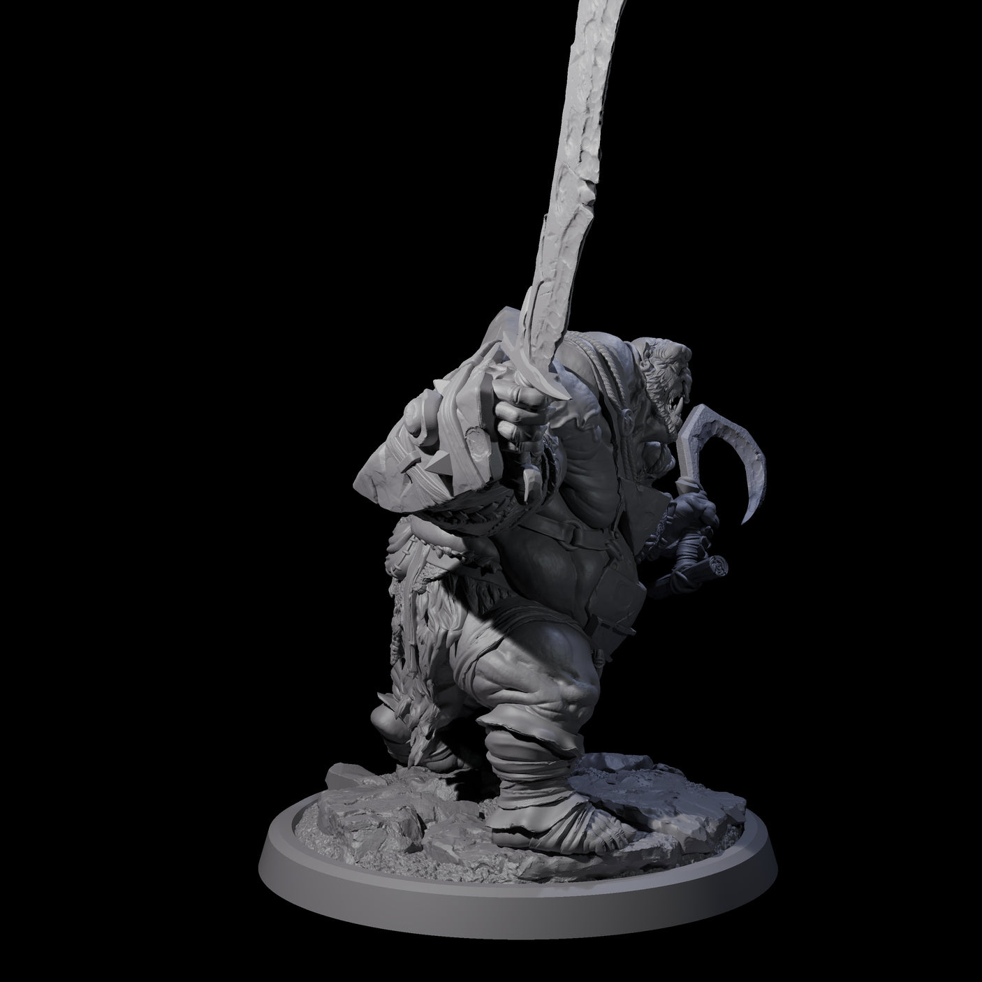 Four Fetid Hulking Ogres Miniature for Dungeons and Dragons, Pathfinder or other TTRPGs