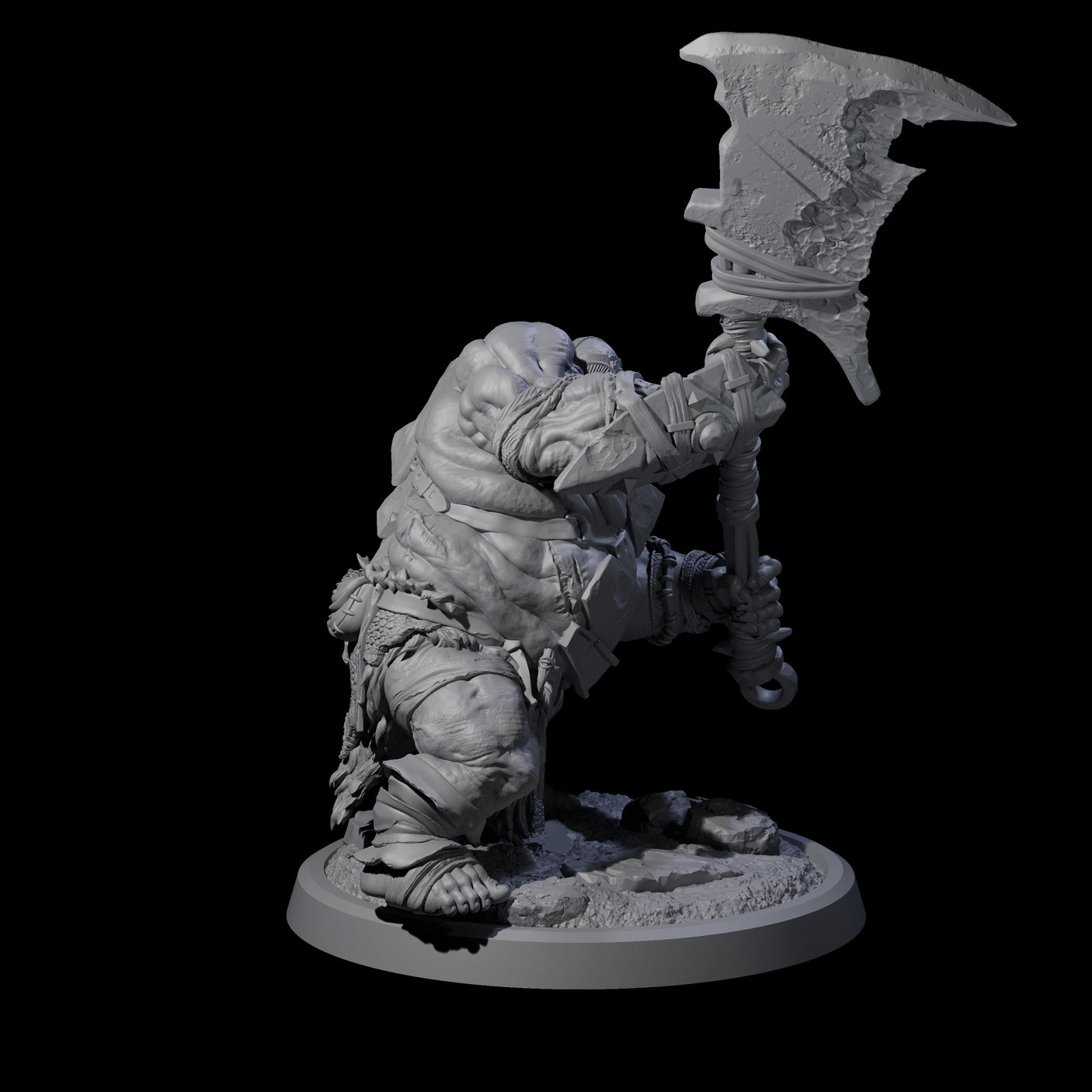 Four Fetid Hulking Ogres Miniature for Dungeons and Dragons, Pathfinder or other TTRPGs