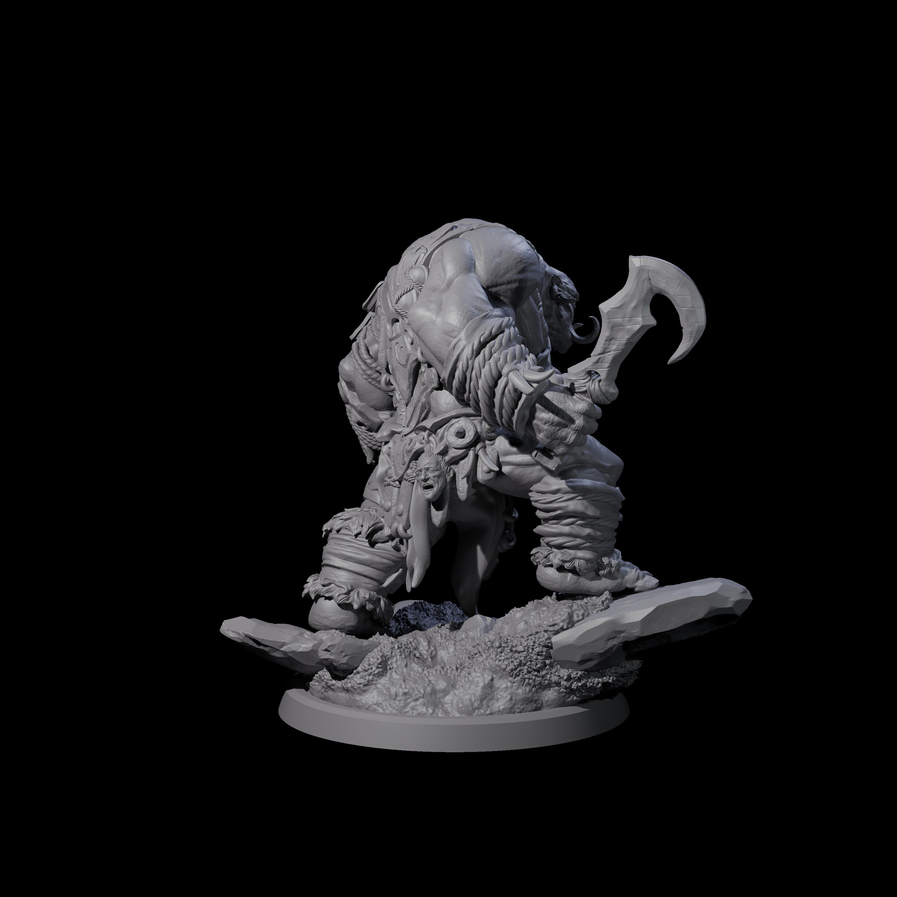 Four Fierce Cave Ogres Miniature for Dungeons and Dragons, Pathfinder or other TTRPGs