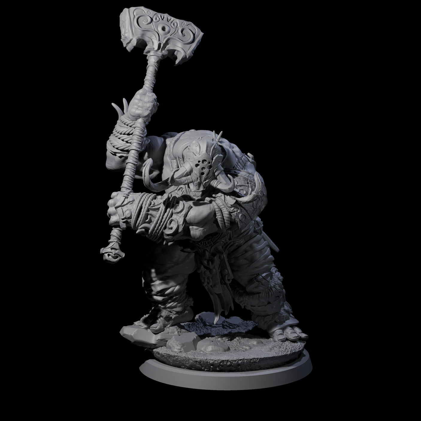 Four Fierce Cave Ogres Miniature for Dungeons and Dragons, Pathfinder or other TTRPGs