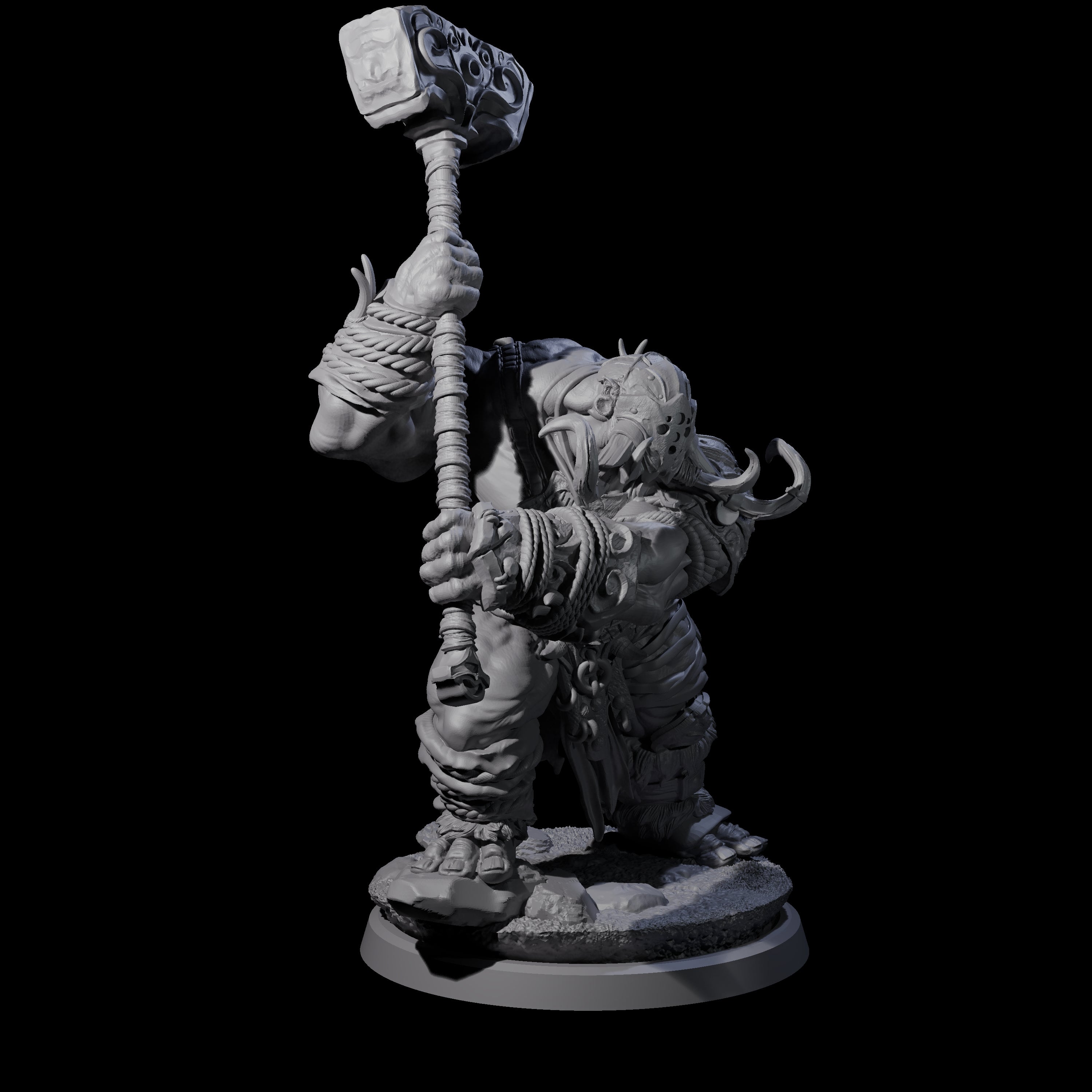 Four Fierce Cave Ogres Miniature for Dungeons and Dragons, Pathfinder or other TTRPGs