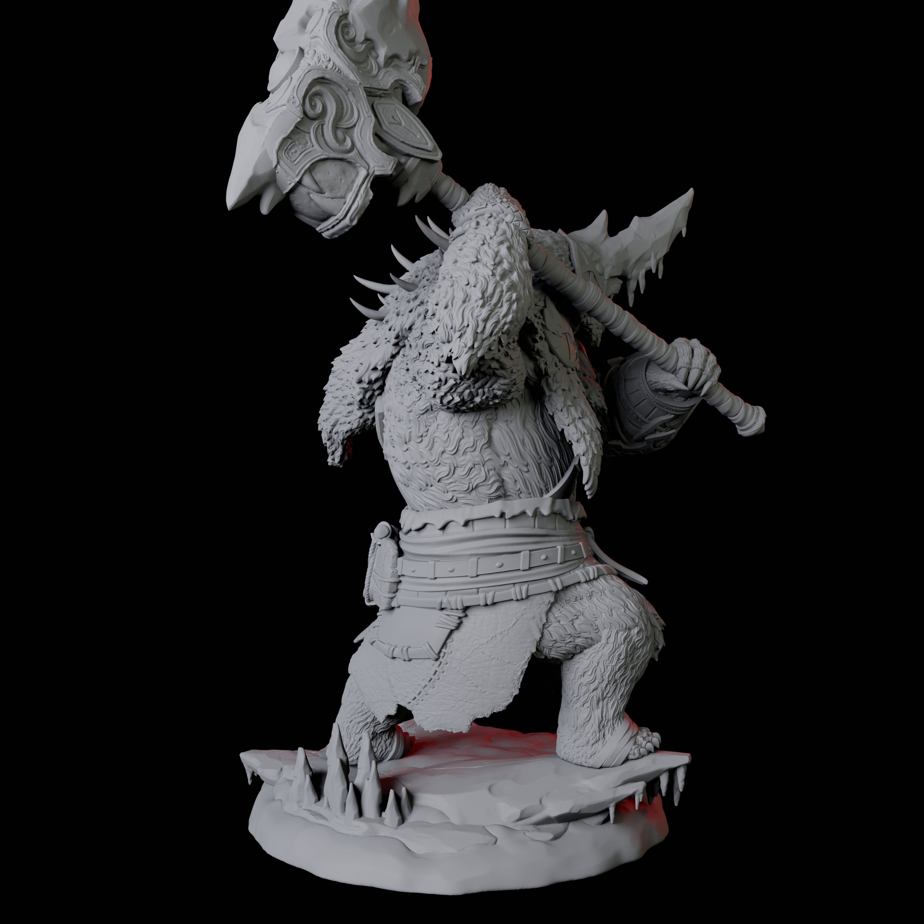 Four Fierce Ursine Warriors Miniature for Dungeons and Dragons, Pathfinder or other TTRPGs