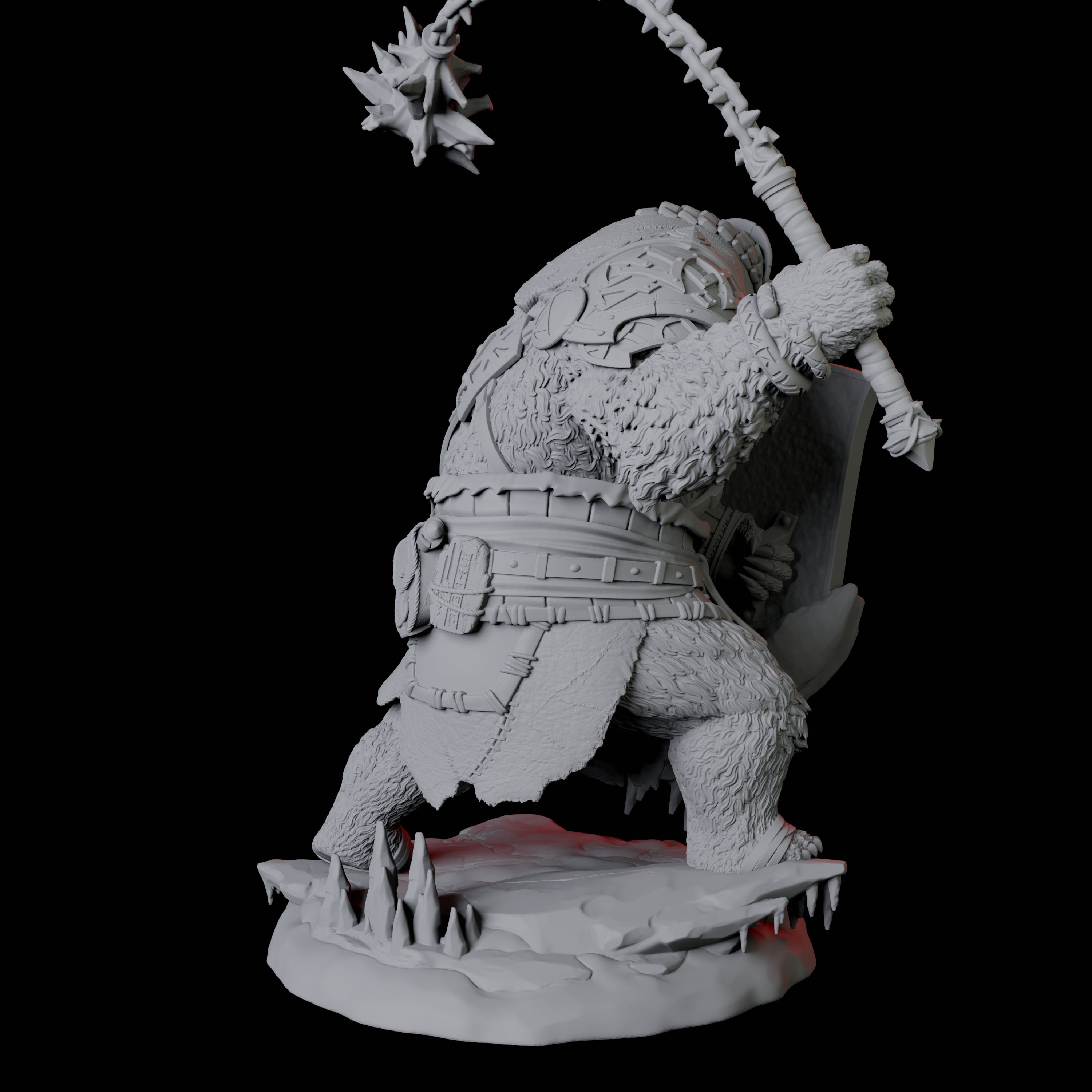 Four Fierce Ursine Warriors Miniature for Dungeons and Dragons, Pathfinder or other TTRPGs