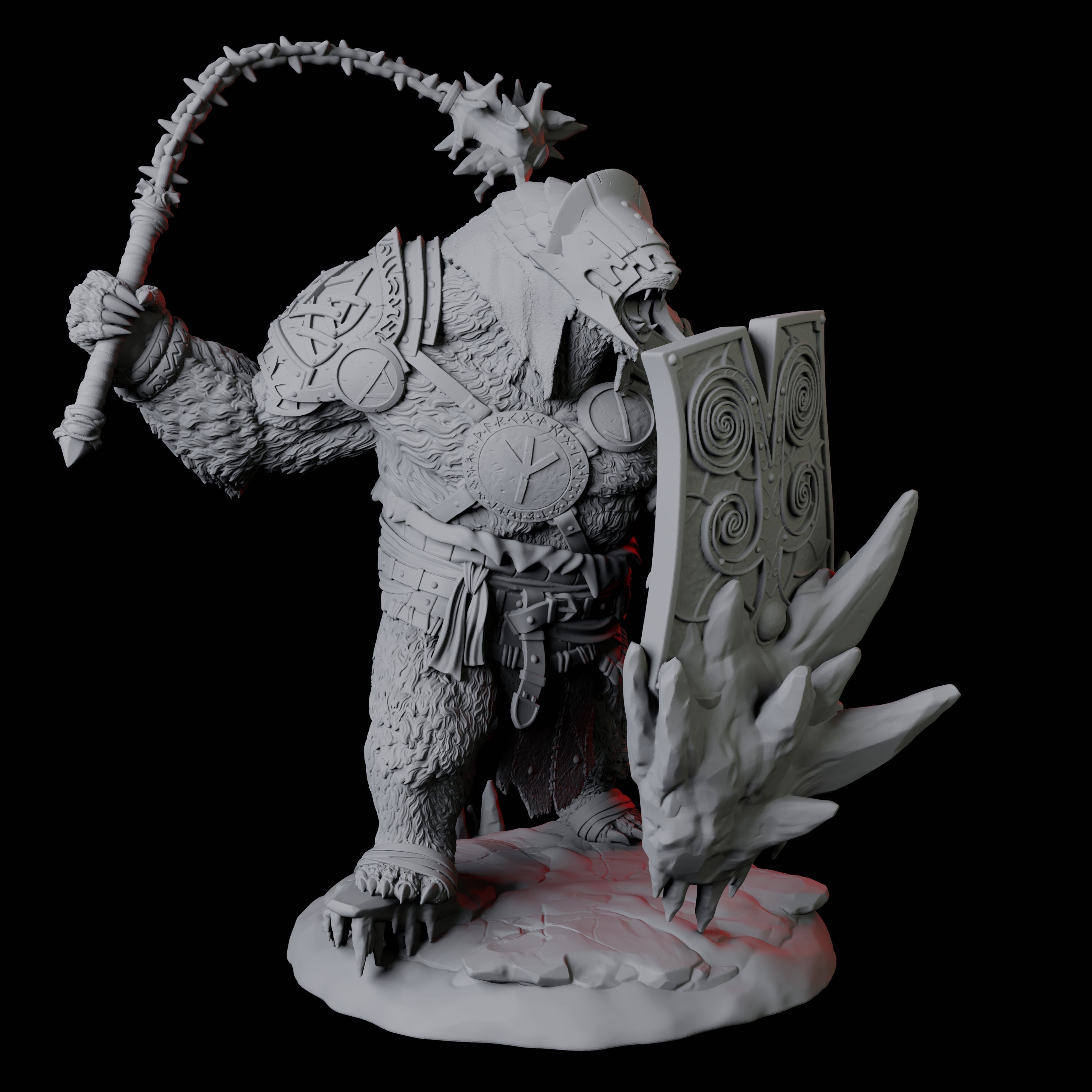 Four Fierce Ursine Warriors Miniature for Dungeons and Dragons, Pathfinder or other TTRPGs