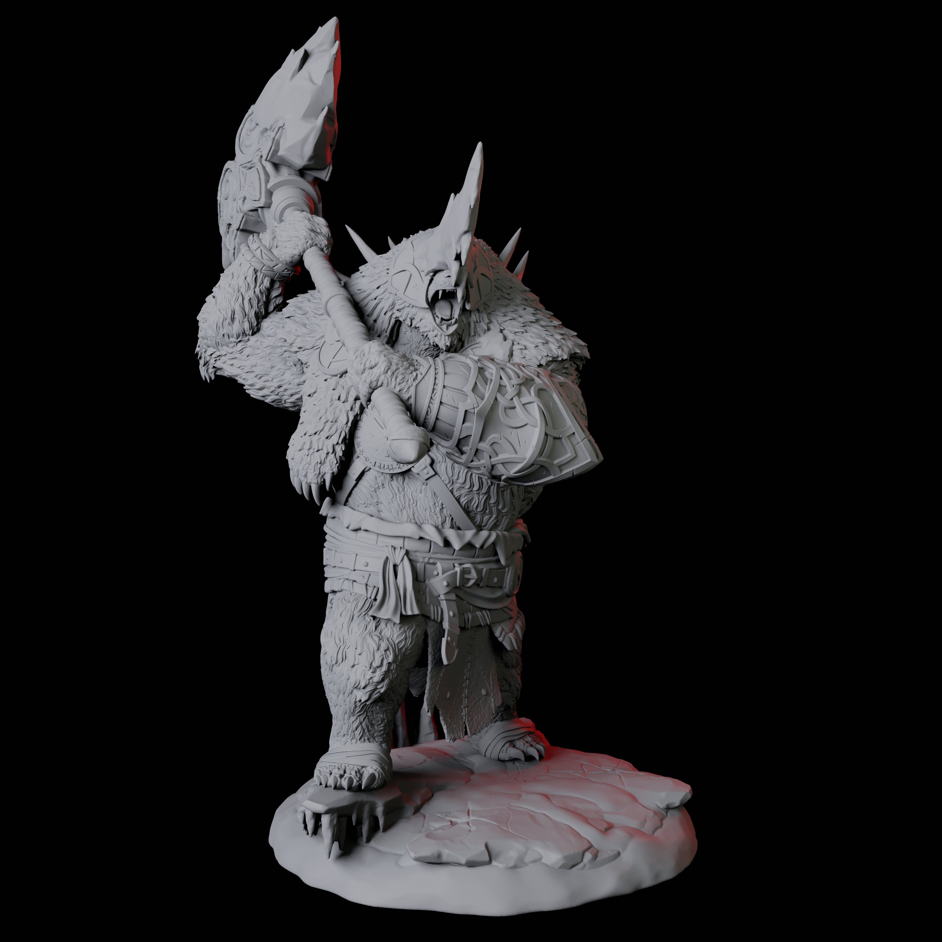 Four Fierce Ursine Warriors Miniature for Dungeons and Dragons, Pathfinder or other TTRPGs
