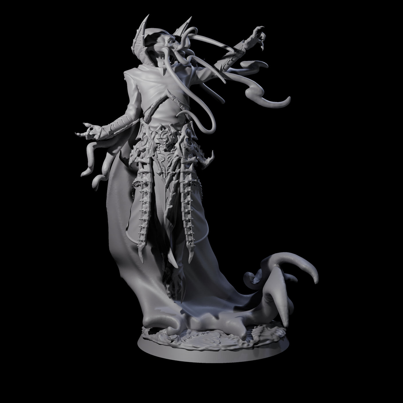 Four Floating Master Mind Flayers Miniature for Dungeons and Dragons, Pathfinder or other TTRPGs
