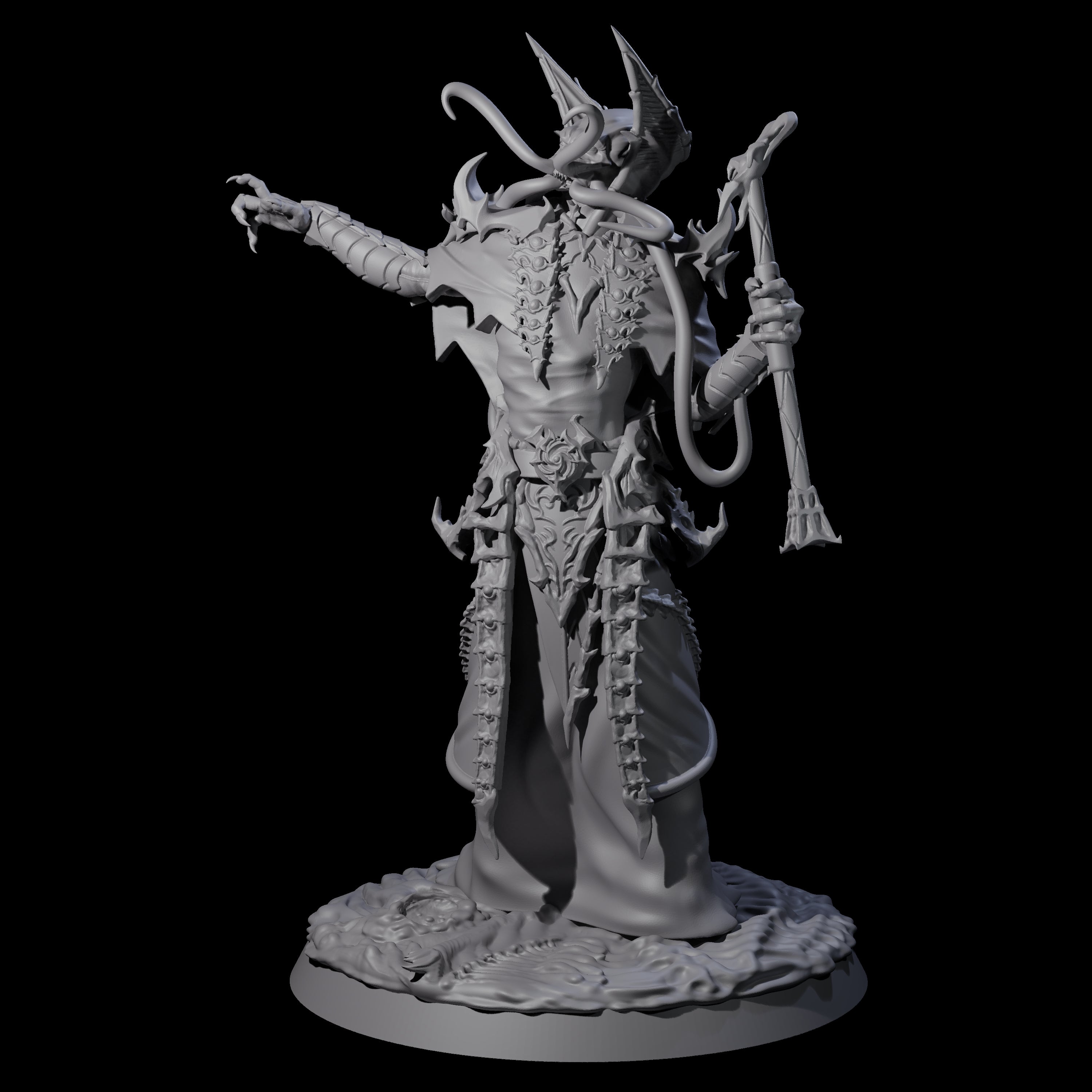Four Floating Master Mind Flayers Miniature for Dungeons and Dragons, Pathfinder or other TTRPGs