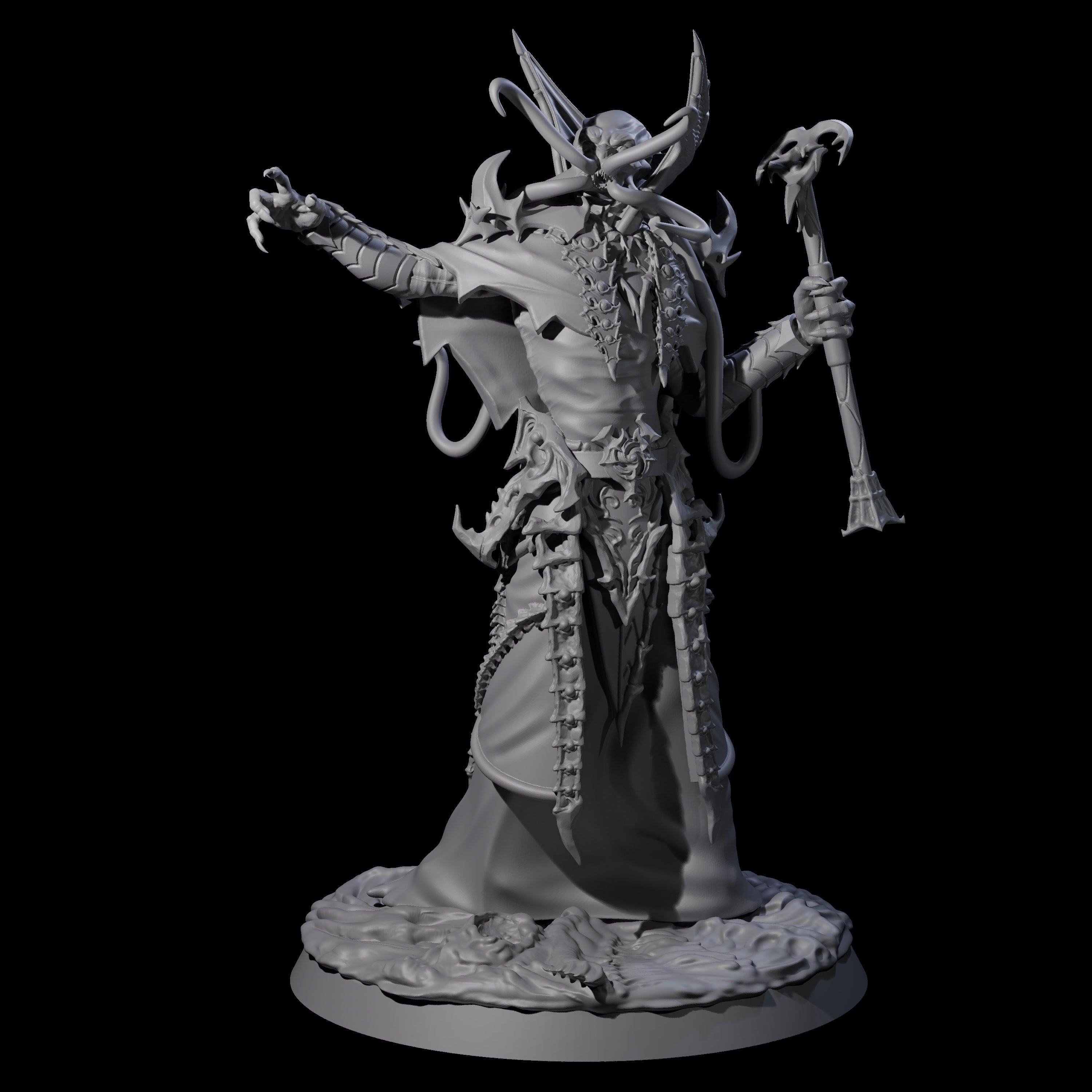 Four Floating Master Mind Flayers Miniature for Dungeons and Dragons, Pathfinder or other TTRPGs