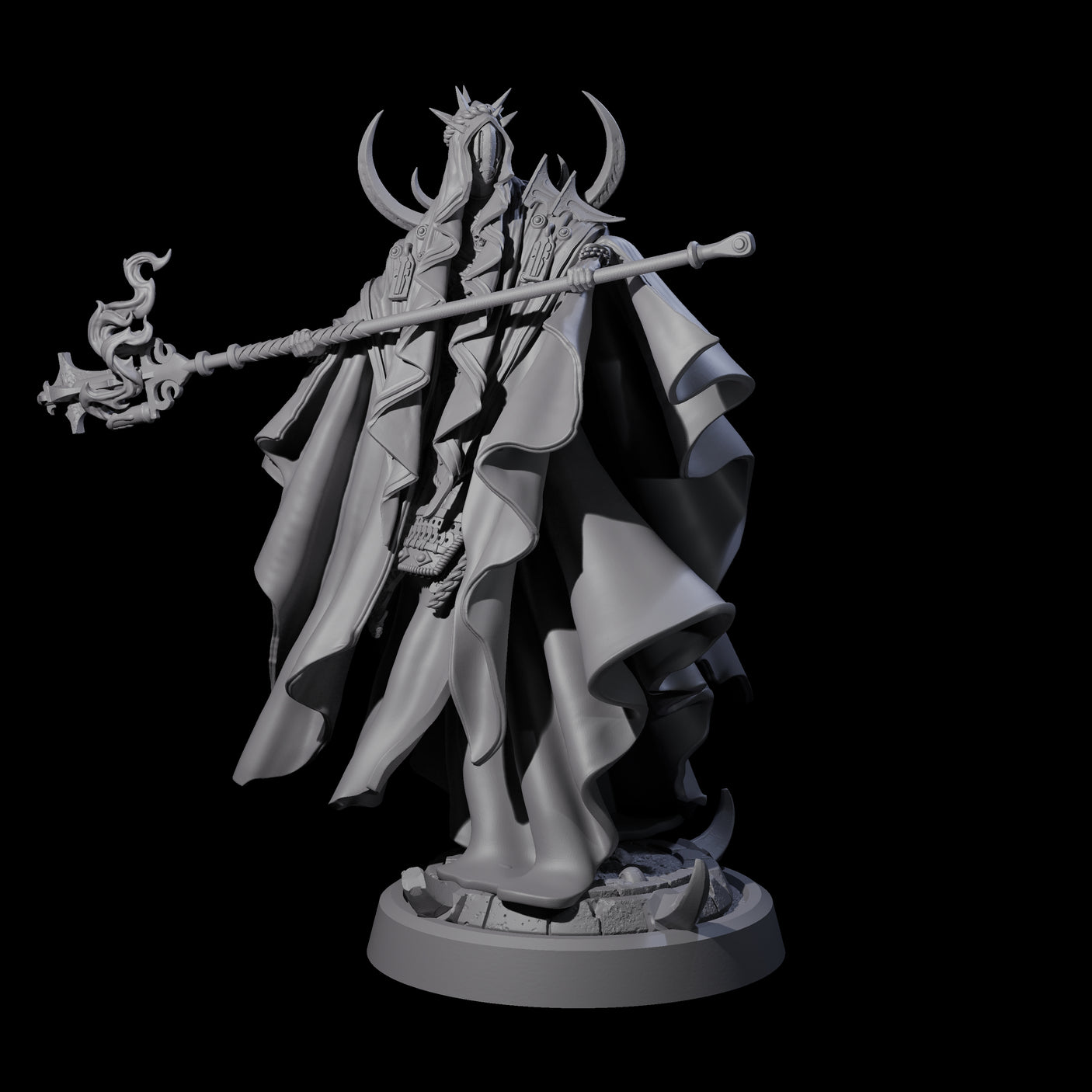Four Floating Robed Cultists Miniature for Dungeons and Dragons, Pathfinder or other TTRPGs
