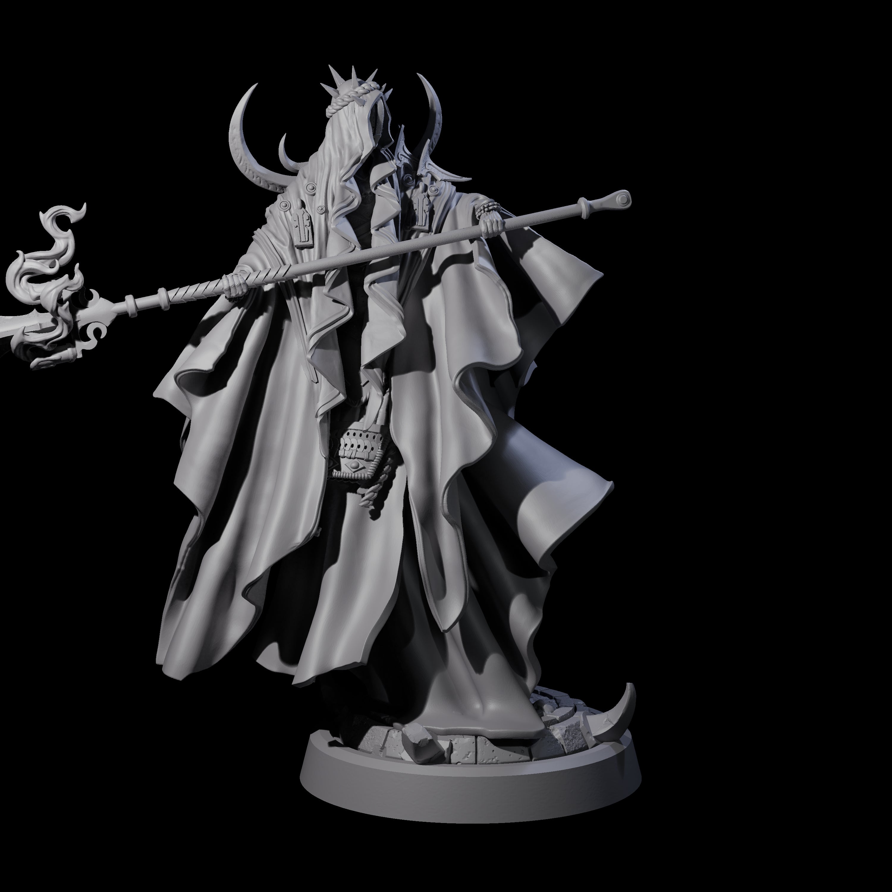 Four Floating Robed Cultists Miniature for Dungeons and Dragons, Pathfinder or other TTRPGs