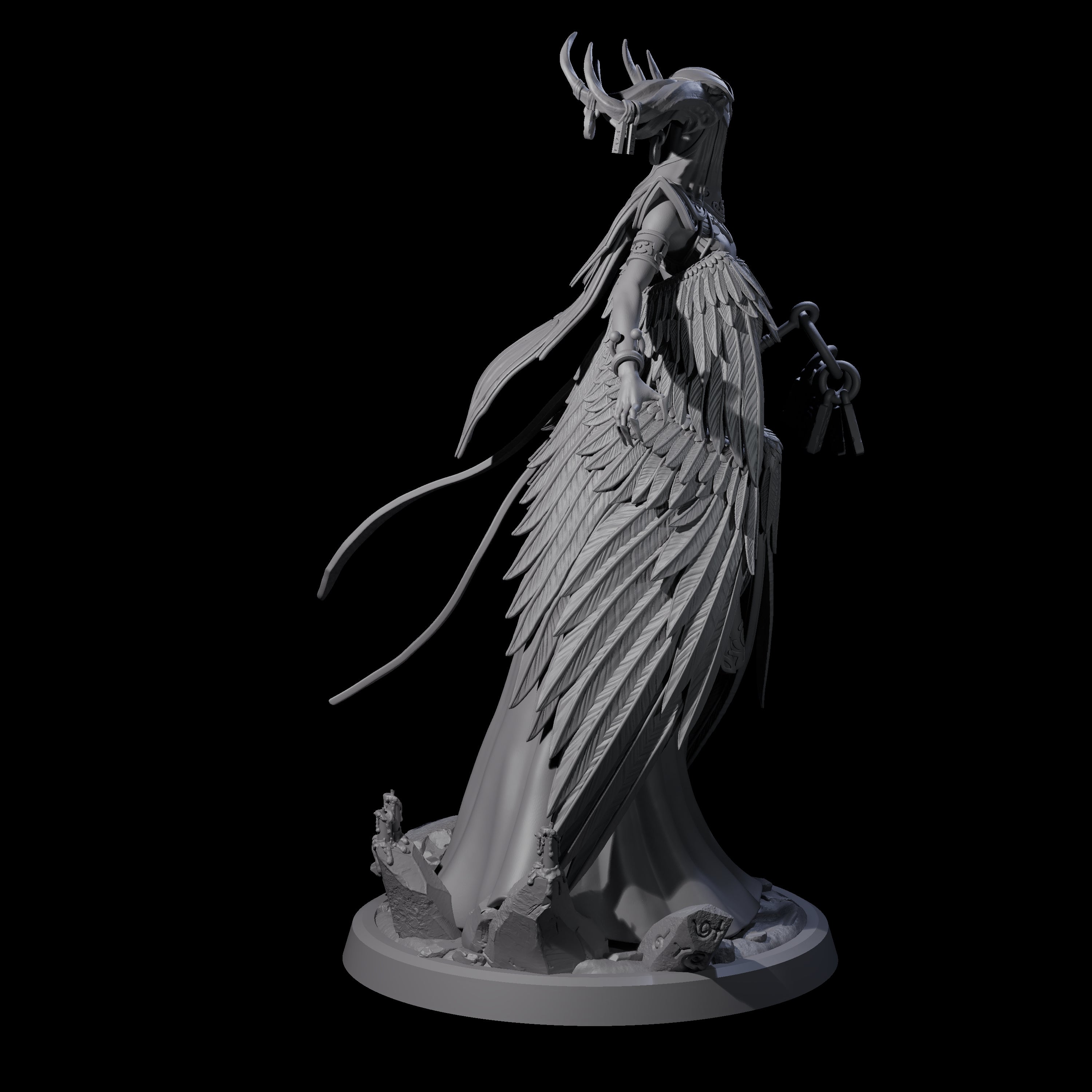 Four Flowing Owl Worshipping Cultists Miniature for Dungeons and Dragons, Pathfinder or other TTRPGs